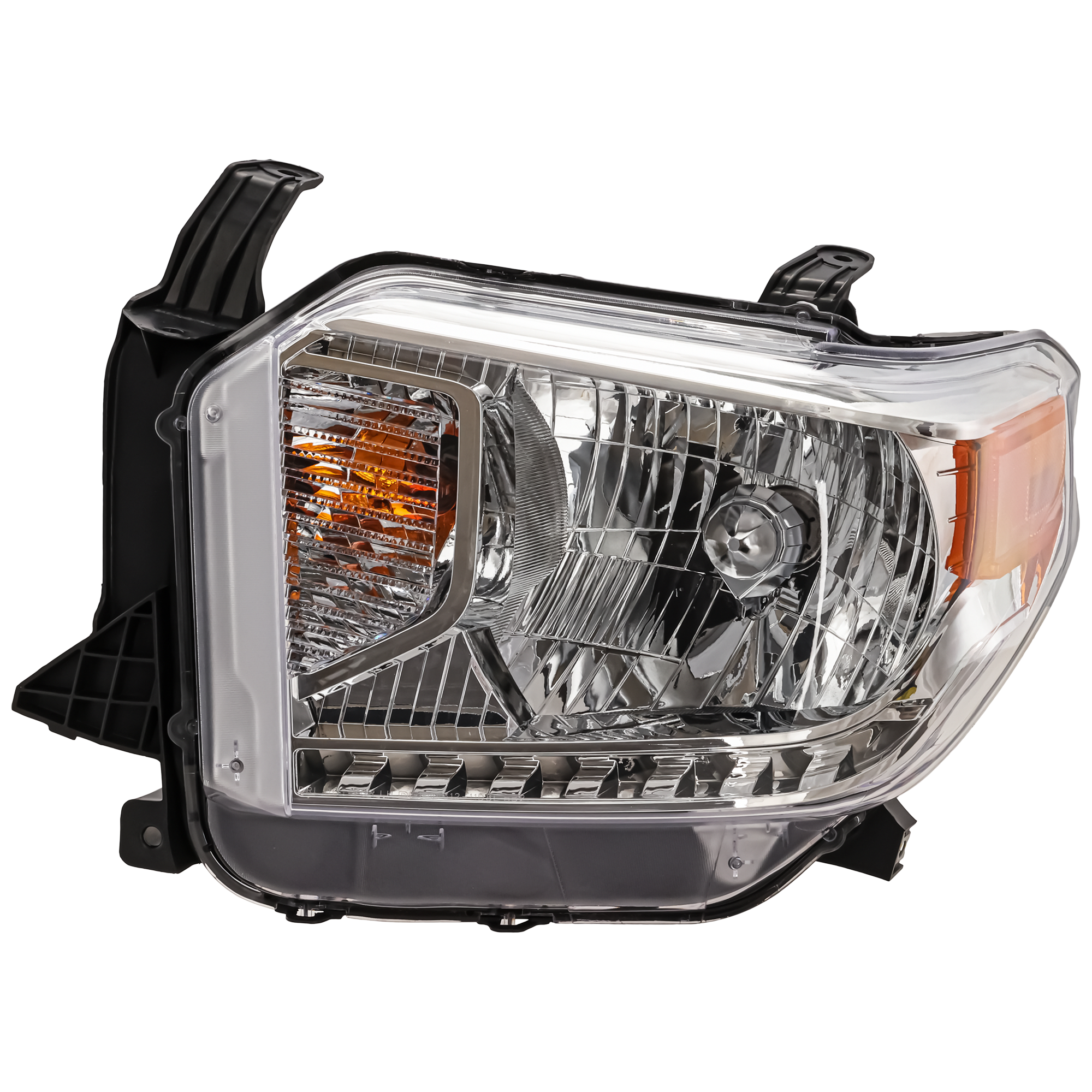 AM TUNDRA 14-17 HEAD LAMP LH Assembly Halogen w Level Adjuster SR SR5 Limited Models SKU REPT100194 Partslink TO2502219 OEM 811500C091