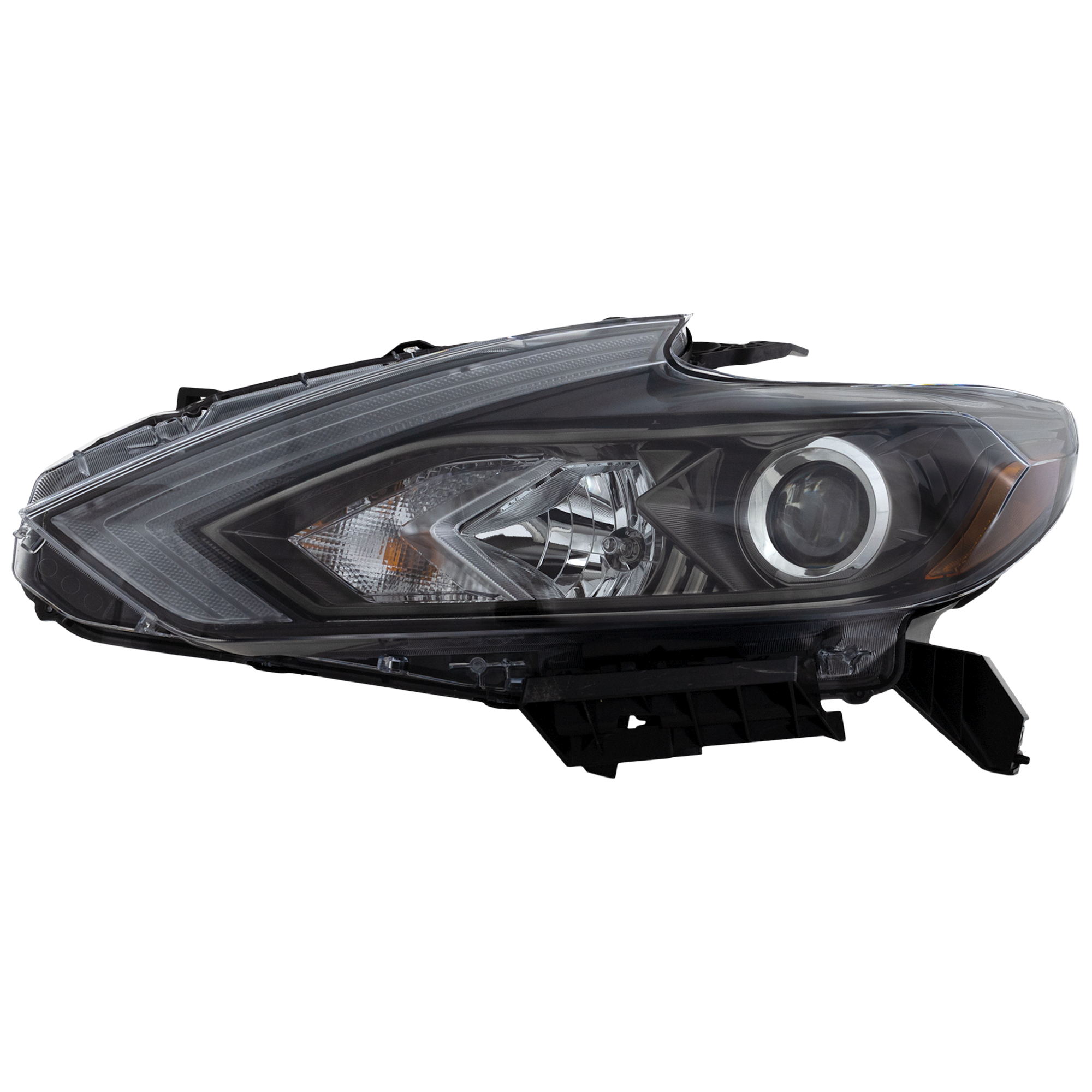 AM ALTIMA 16-18 HEAD LAMP LH Assembly Halogen Smoke Interior w o LED Daytime Running Light SKU REPT100338 OEM 260609HS4A