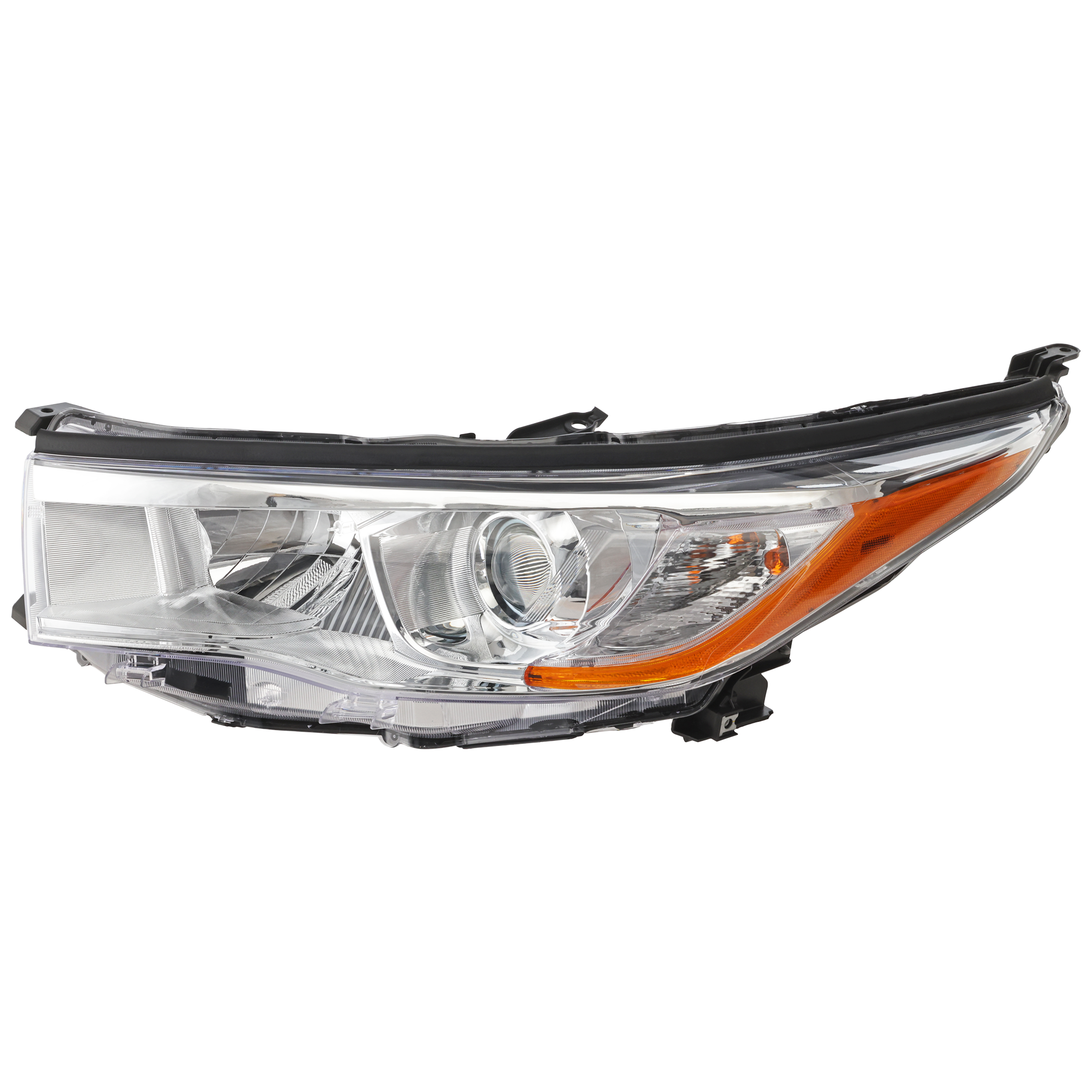 AM HIGHLANDER 14-16 HEAD LAMP LH Assembly Halogen w o Smoked Chrome Accent SKU REPT100398 Partslink TO2502221 OEM 811500E180