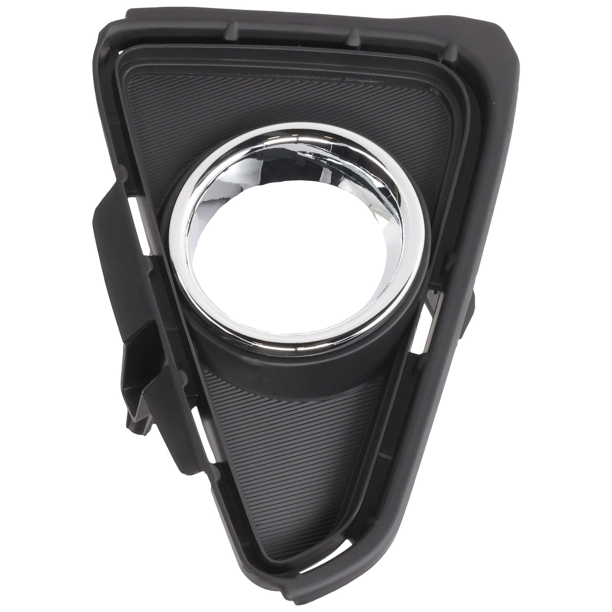 AM RAV4-16-18 FRONT FOG LAMP MOLDING RH Textured Black w Chrome Trim LE Limited Platinum Hybrid LE+ Limited XLE Models SKU REPT108205 Partslink TO1039192 OEM 520300R030