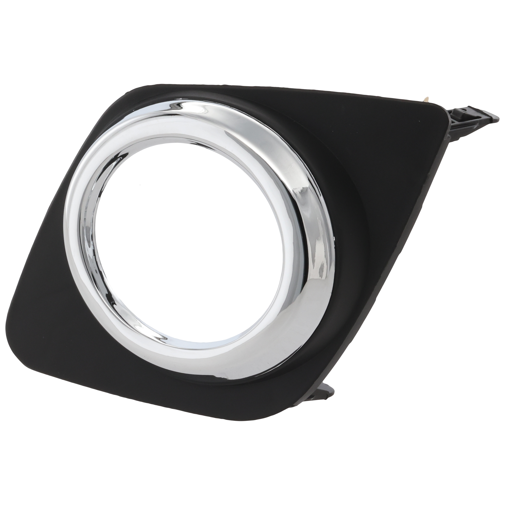 AM RAV4-09-12 FRONT FOG LAMP MOLDING LH Black w Chrome Trim Base Sport Models SKU REPT108604 Partslink TO1038129 OEM 521280R010