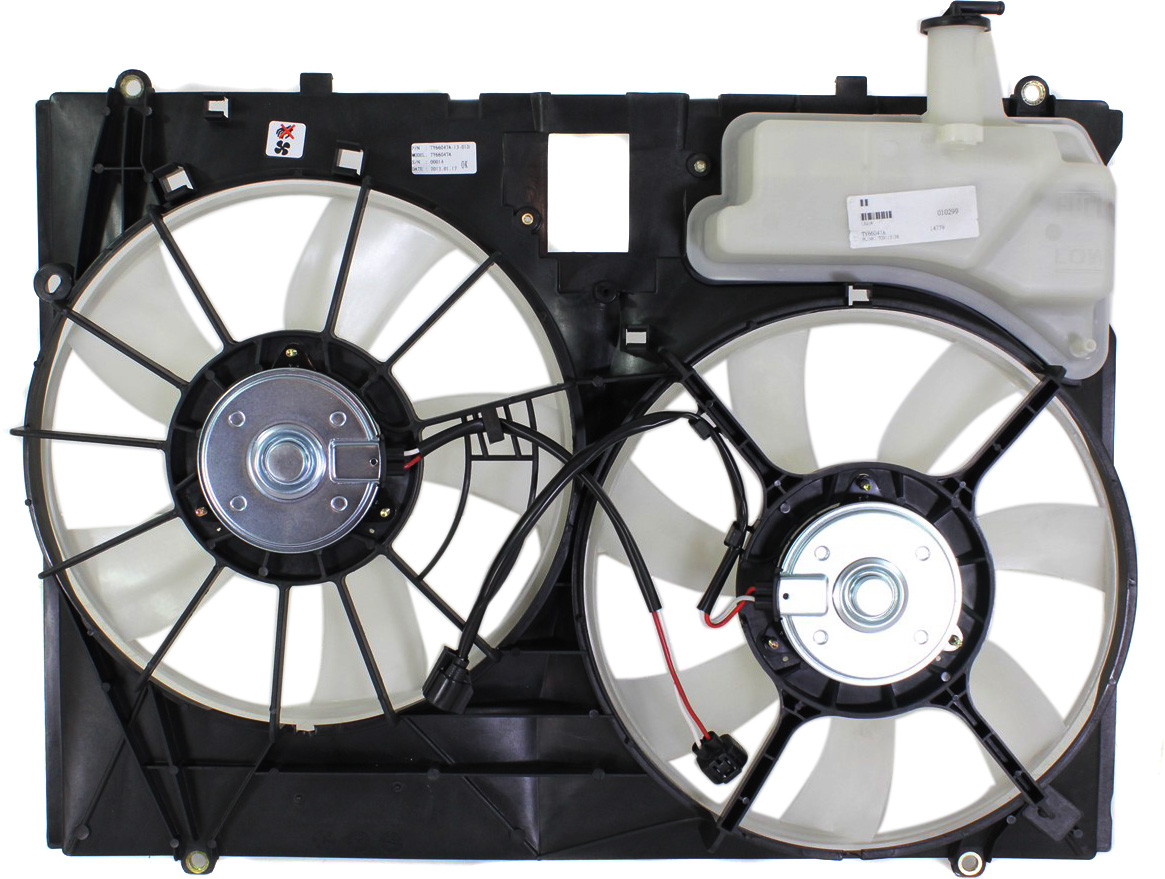 AM SIENNA VAN 06-10 RADIATOR FAN SHROUD ASSEMBLY Includes Coolant tank w o Control module SKU REPT160924 Partslink TO3115158 OEM 163630P110 PFM