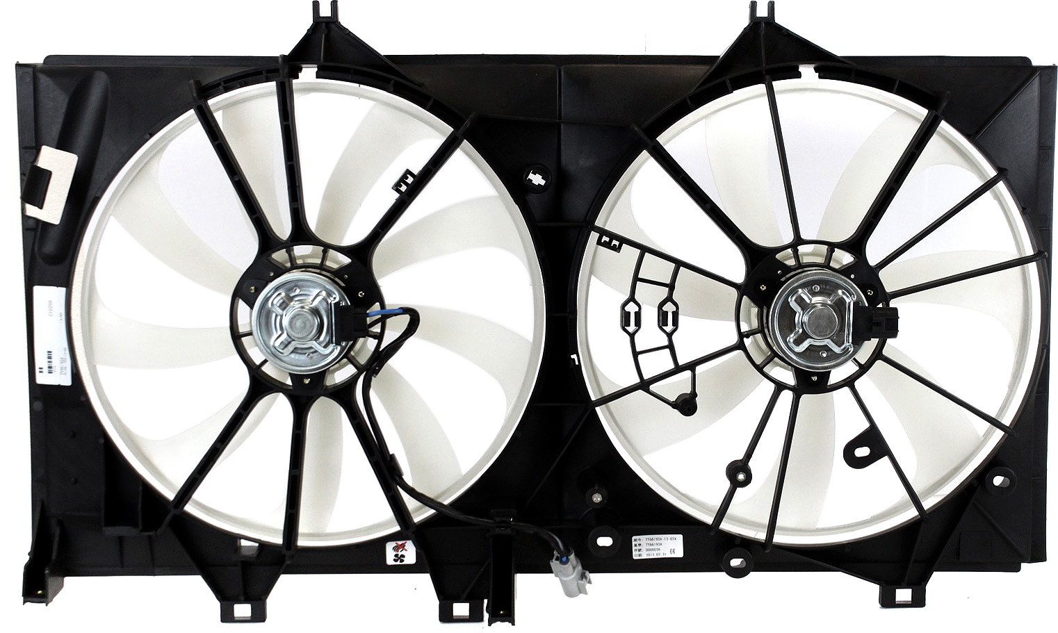 AM CAMRY 12-17 RADIATOR FAN SHROUD ASSEMBLY Dual fan 2.5L Gas Engine SKU REPT160932 Partslink TO3115169 OEM 167110V100 PFM