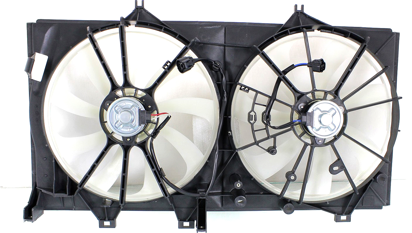 AM CAMRY 12-17 AVALON 13-18 RADIATOR FAN ASSEMBLY Dual fan 3.5L Eng Exc. Hybrid Models SKU REPT160933 Partslink TO3115170 OEM 167110P200 PFM 163630P030-1636
