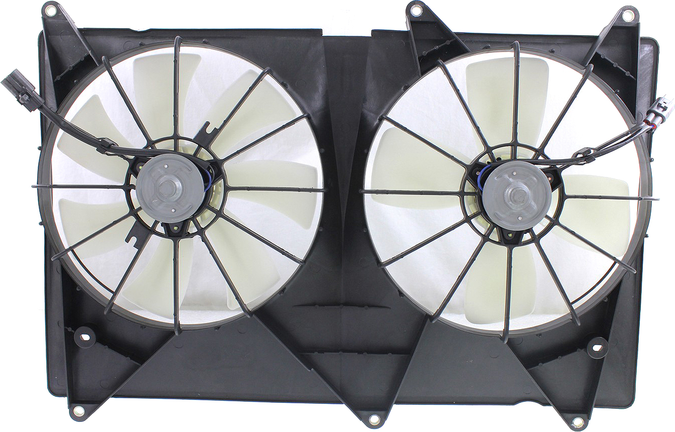 AM HIGHLANDER 01-03 RADIATOR FAN ASSEMBLY 4 Cyl. w o Towing Package. SKU REPT190903 Partslink TO3120102 OEM 1636374290 PFM