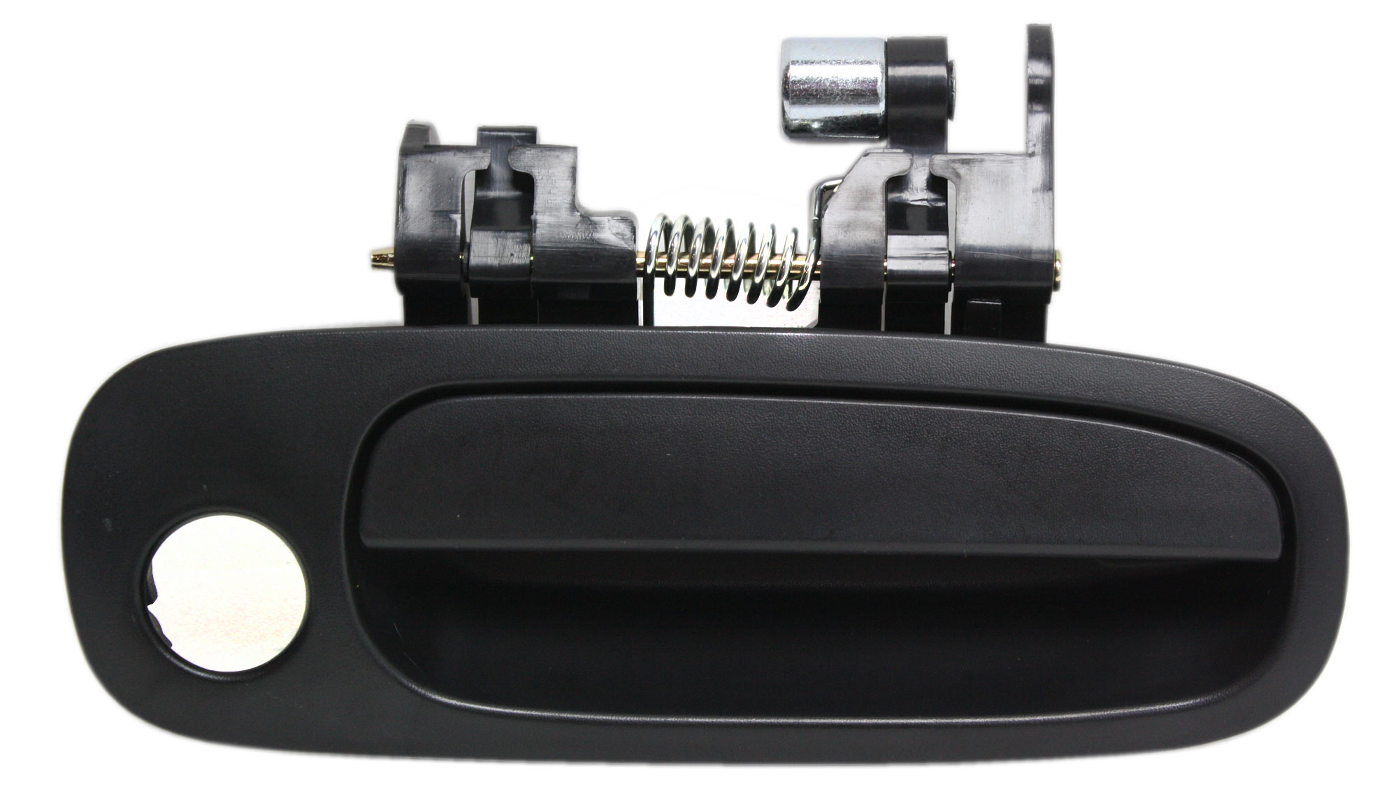 AM COROLLA PRIZM 98-02 FRONT EXTERIOR DOOR HANDLE RH Textured Black w Keyhole SKU REPT462139 Partslink TO1311132 OEM 94857480-6921002030