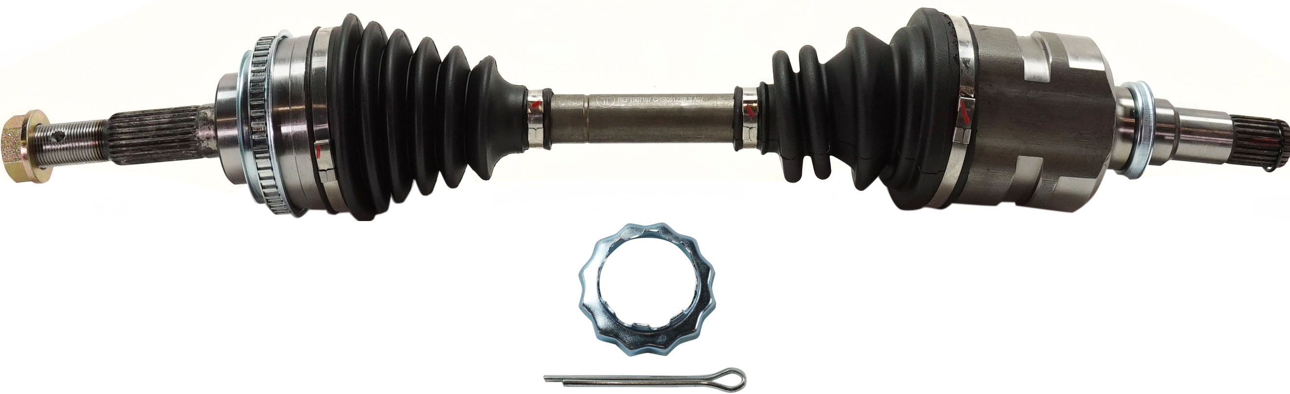 AM CELICA 90-93 COROLLA 93-02 FRONT CV AXLE ASSEMBLY LH Includes Sensor Ring SKU REPT507107