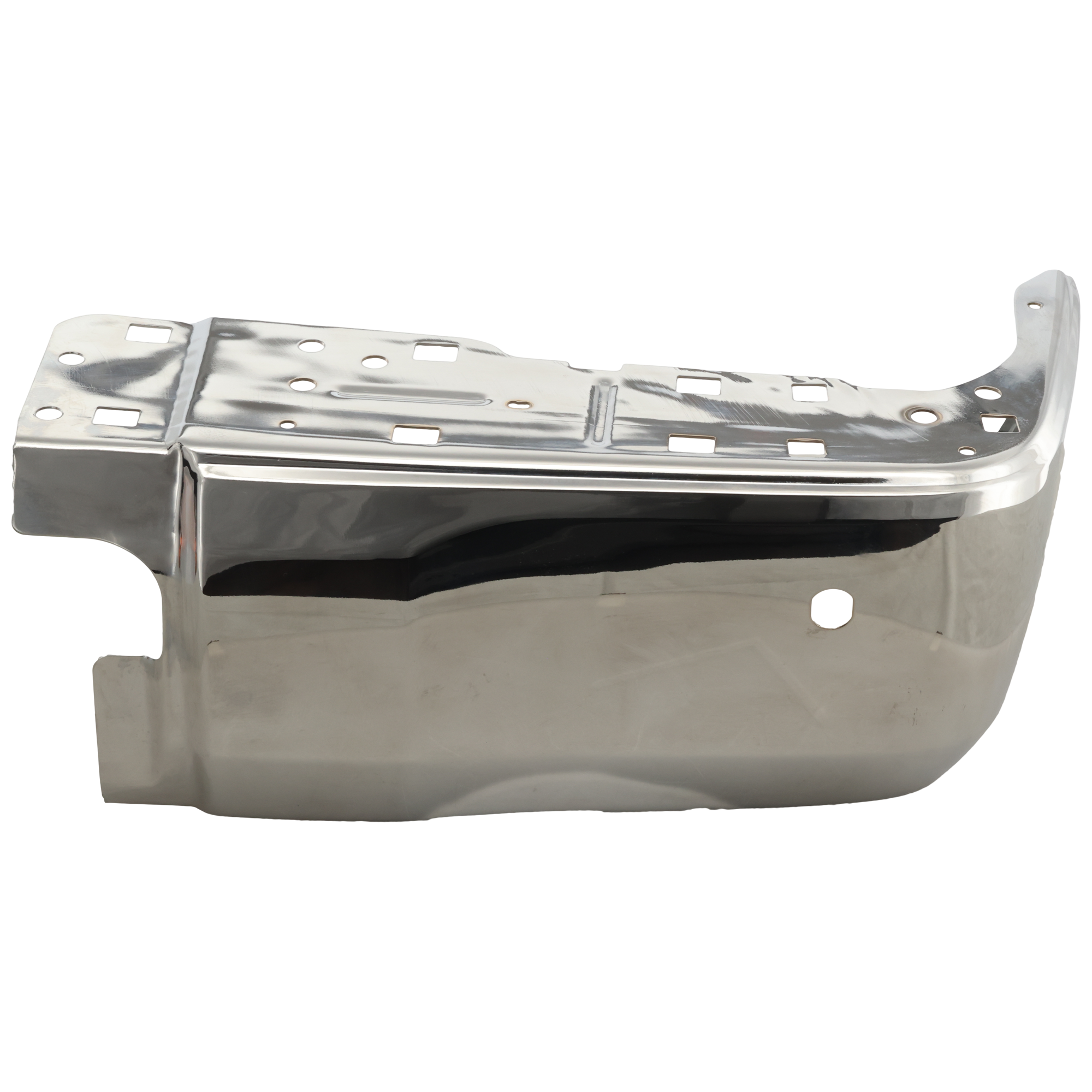 AM TUNDRA 14-21 REAR BUMPER END RH Extension Chrome Steel Type w Park Assist Sensor Holes SKU REPT761129 Partslink TO1105124 OEM 521510C110