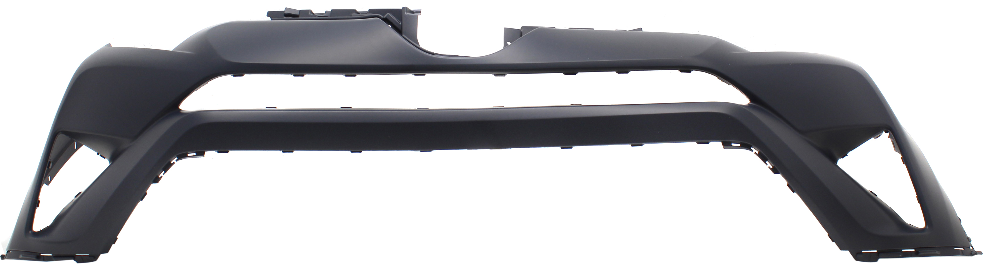 AM RAV4-16-18 FRONT BUMPER COVER Primed Exc. Hybrid Models Japan North America Built Vehicle w o Parking Aid Sensor Holes SKU REPTY010301P Partslink TO1014105 OEM 521190R914