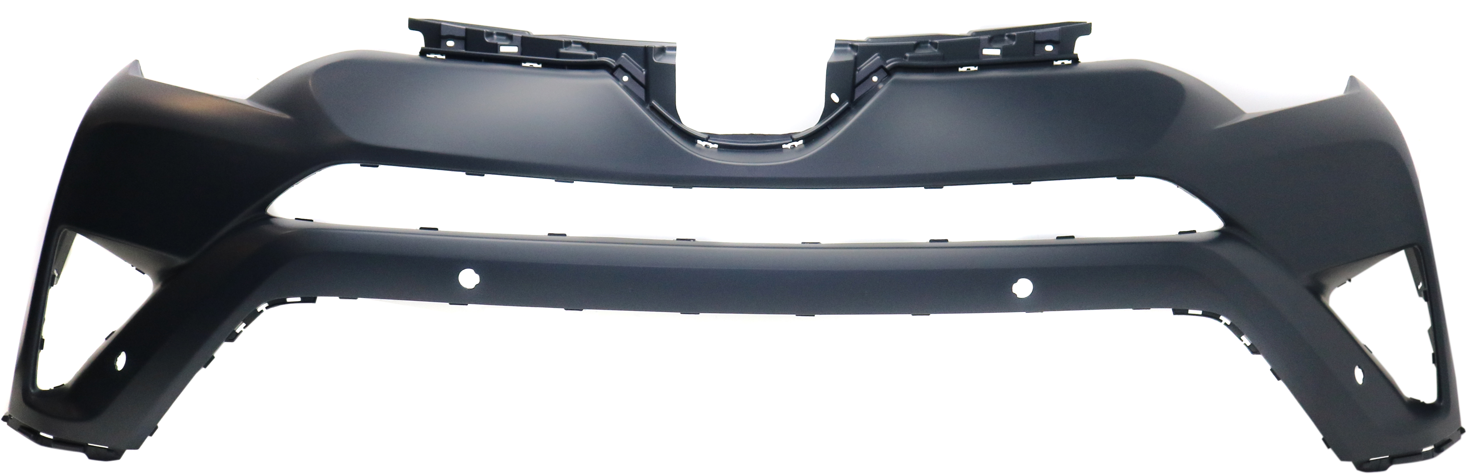 AM RAV4-16-18 FRONT BUMPER COVER Primed Exc. Hybrid Models Japan North America Built Vehicle w Parking Aid Sensor Holes CAPA SKU REPTY010302PQ Partslink TO1014106C OEM 521190R915