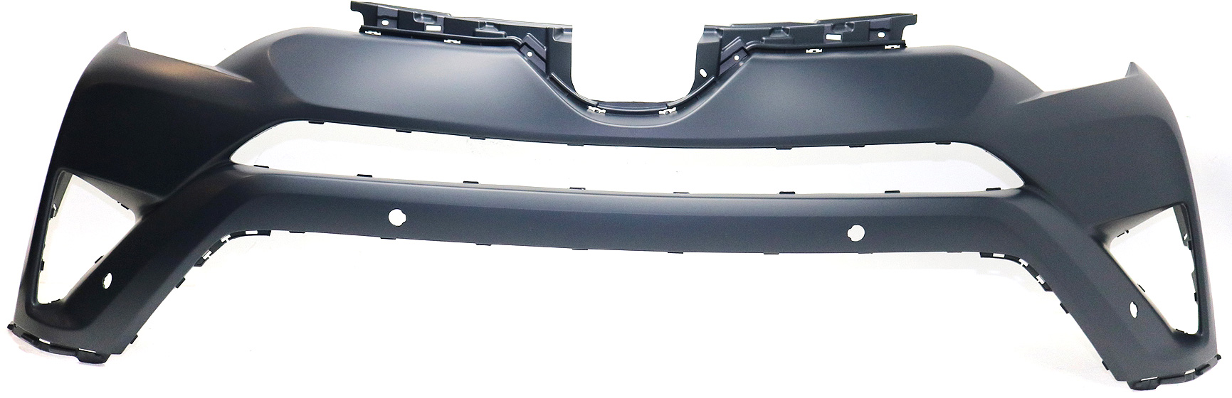 AM RAV4-16-18 FRONT BUMPER COVER Primed Exc. Hybrid Models Japan North America Built Vehicle w Parking Aid Sensor Holes SKU REPTY010302P Partslink TO1014106 OEM 521190R915