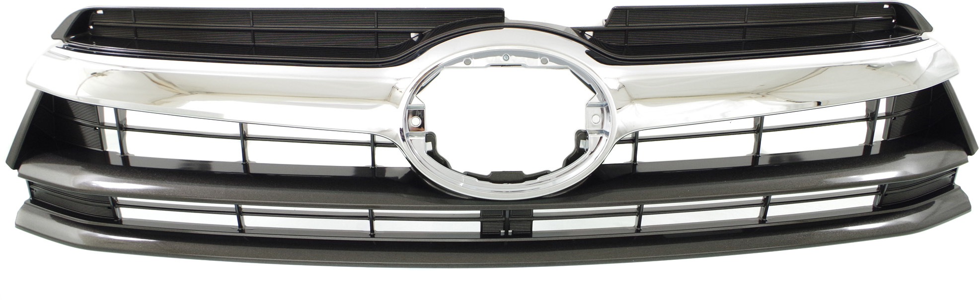 AM HIGHLANDER 14-16 GRILLE Gray Shell and Insert w Chrome Molding SKU REPTY070119 Partslink TO1200371 OEM 531010E170