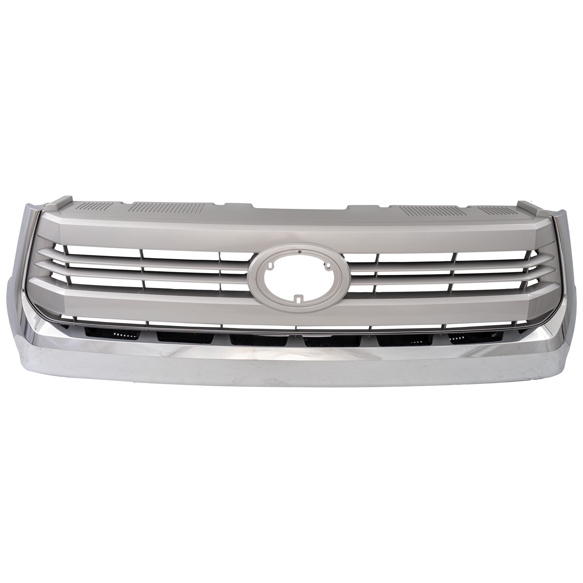 AM TUNDRA 14-15 GRILLE Painted Silver Shell Gray Insert w Chr Mldg and Front Emblem 1794 Edition Model SKU REPTY070125 Partslink TO1200376 OEM 531000C330