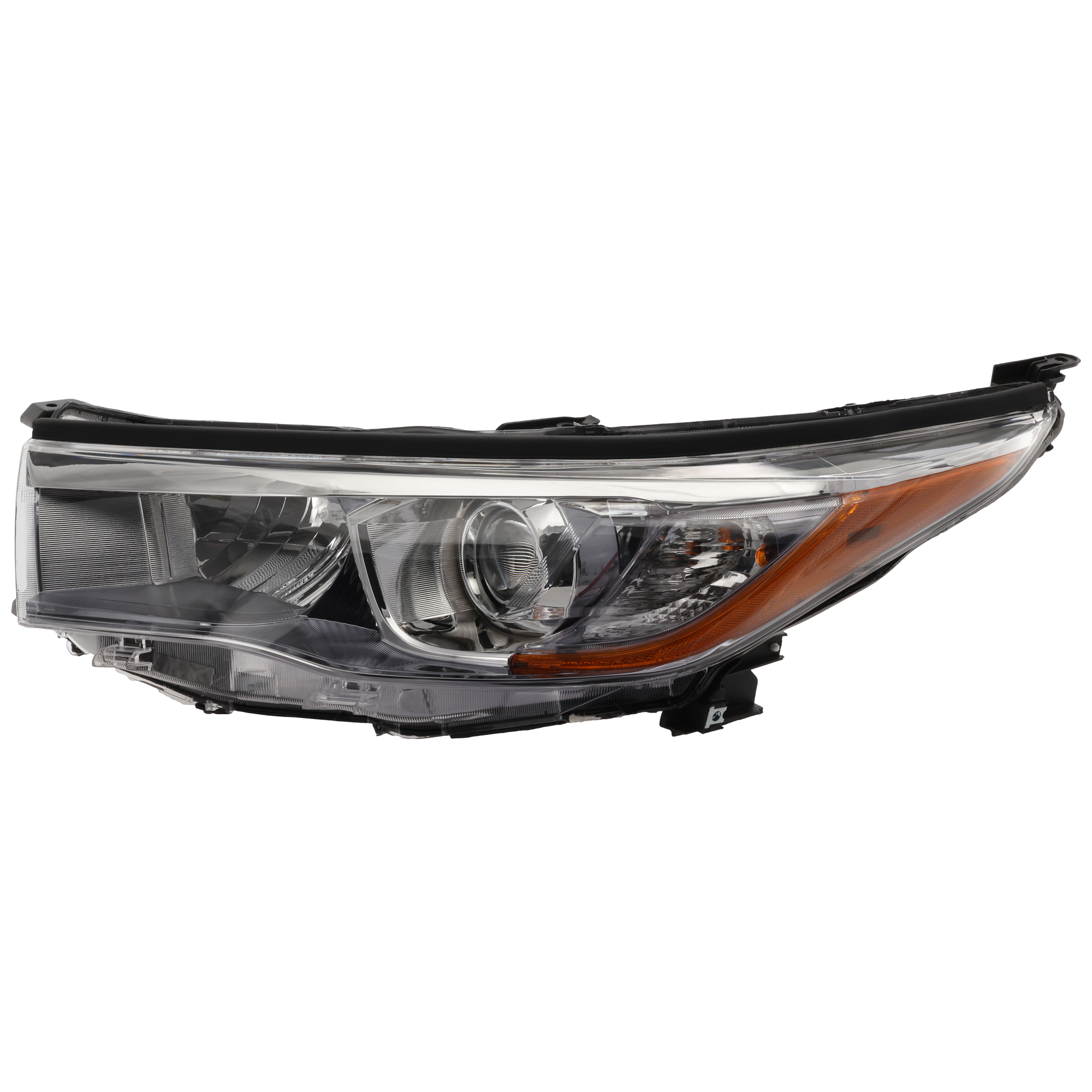 AM HIGHLANDER 14-16 HEAD LAMP LH Assembly Halogen w Smoked Chrome Accent CAPA SKU REPTY100106Q Partslink TO2502225C OEM 811500E250