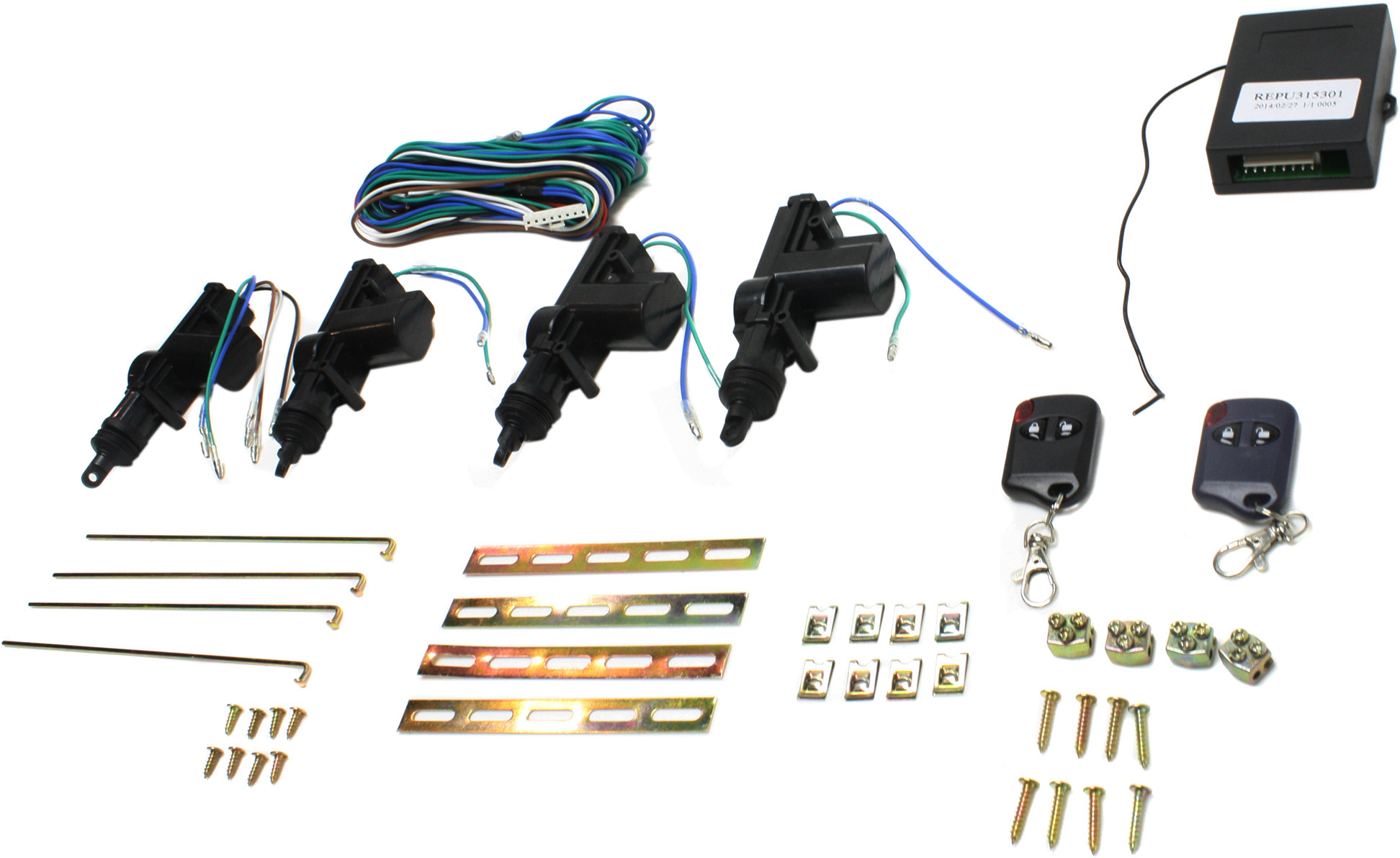 AM UNIVERSAL DOOR LOCK ACTUATOR Keyless Car Truck Power Doors Lock Unlock Actuator Kit 2X Remotes SKU REPU315301