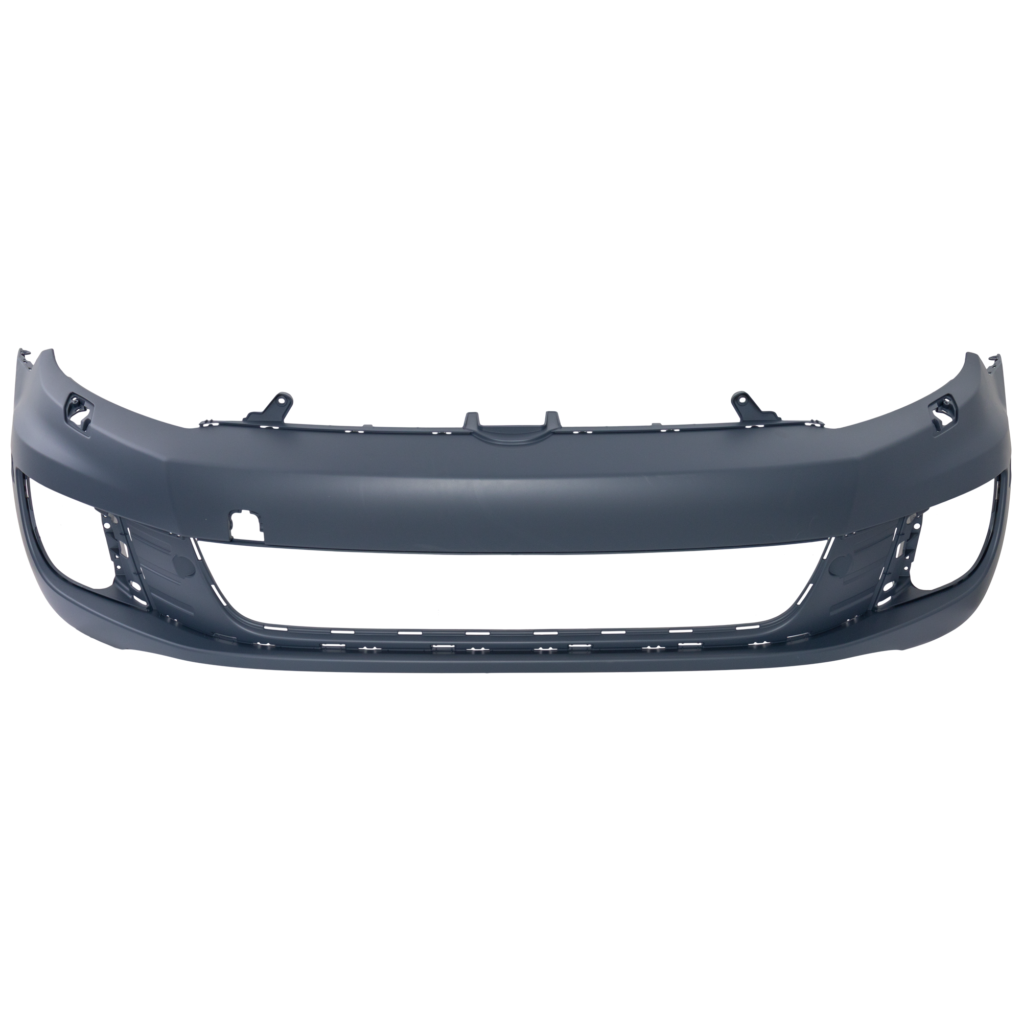 AM GOLF GTI 10-14 FRONT BUMPER COVER Primed w HLW Holes w o Park Assist Snsr Holes Exc. R Model Hatchback SKU REPV010318P Partslink VW1000185 OEM 5K0807217CFGRU