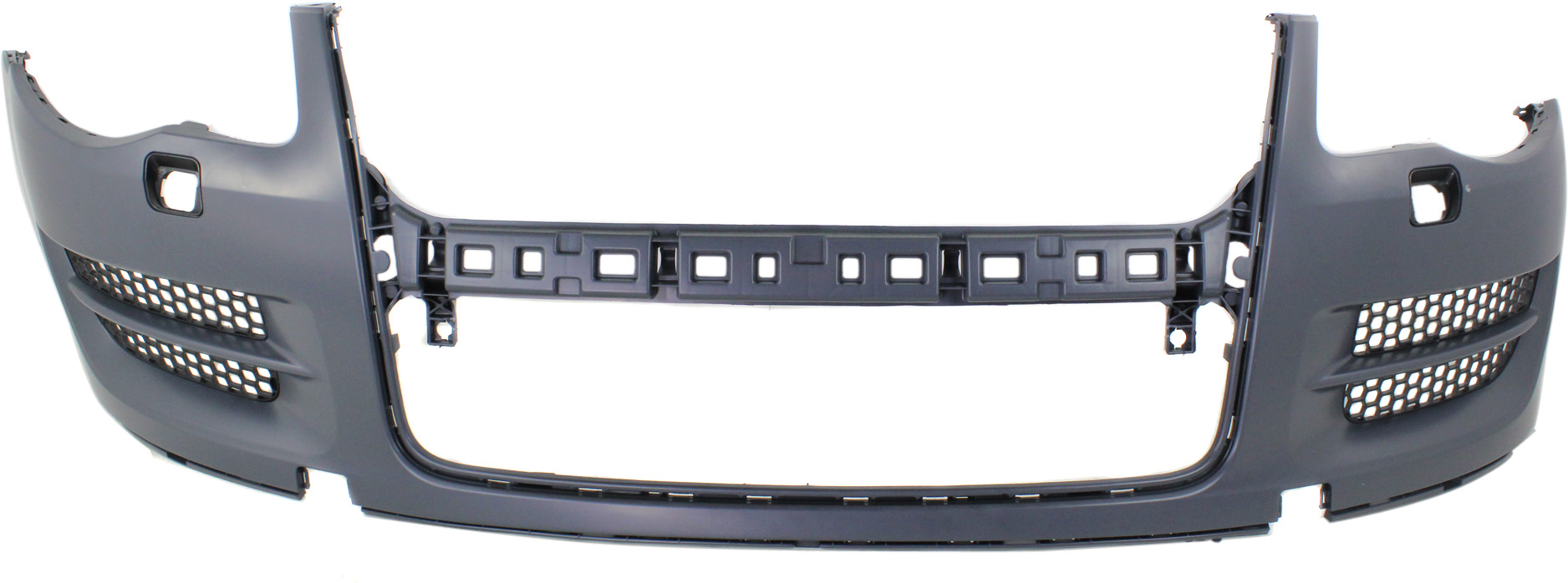 AM TOUAREG 08-10 FRONT BUMPER COVER Primed w Headlight Washer Holes w o Parking Aid Snsr Holes SKU REPV010333P Partslink VW1000170 OEM 7L6807217AQGRU