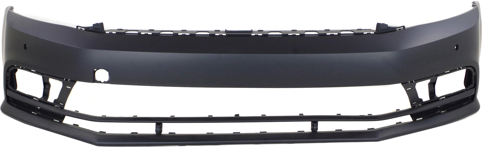 AM JETTA 15-18 FRONT BUMPER COVER Prmd Exc. GLI Model Hybrid 15-16 Sdn w o Headlight Washer Holes w Park Assist Snsr Holes SKU REPV010358P Partslink VW1000221 OEM 5C6807217AGGRU PFM 5C6807217NG