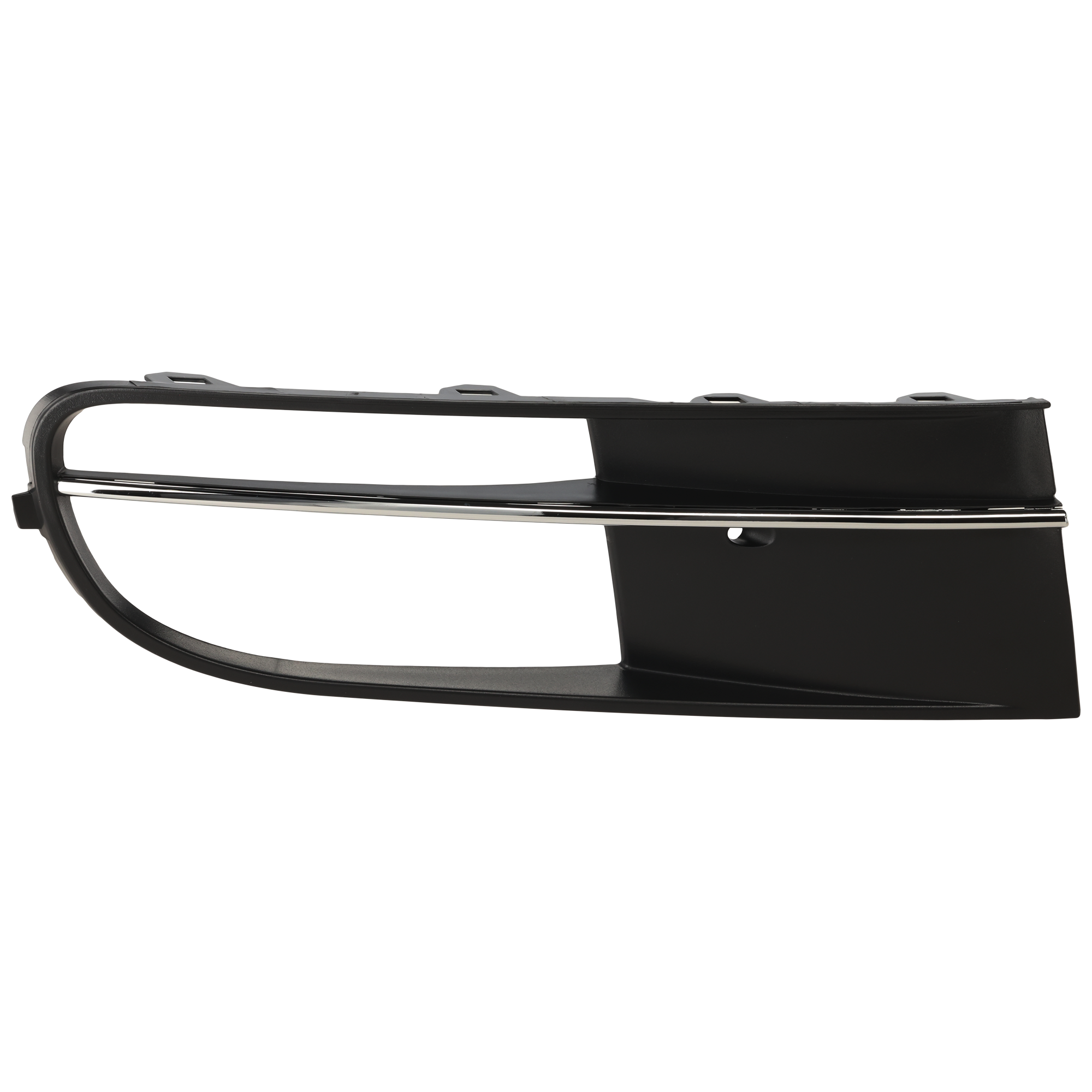 AM BEETLE 13-19 FRONT FOG LAMP MOLDING RH Black w Chrome Insert Convertible SKU REPV015511 Partslink VW1039117 OEM 5C5854662C9B9