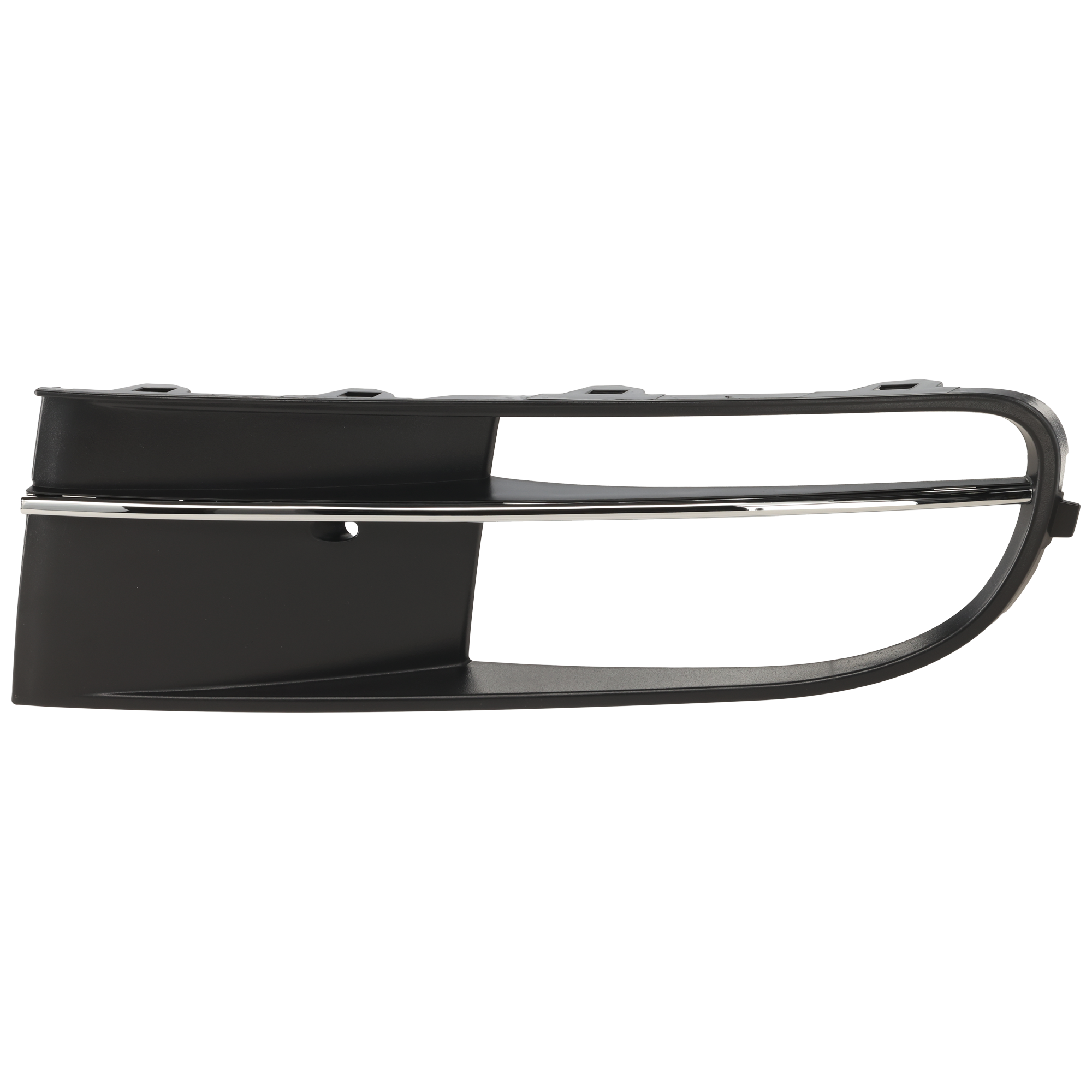 AM BEETLE 13-19 FRONT FOG LAMP MOLDING LH Black w Chrome Insert Convertible SKU REPV015512 Partslink VW1038117 OEM 5C5854661C9B9