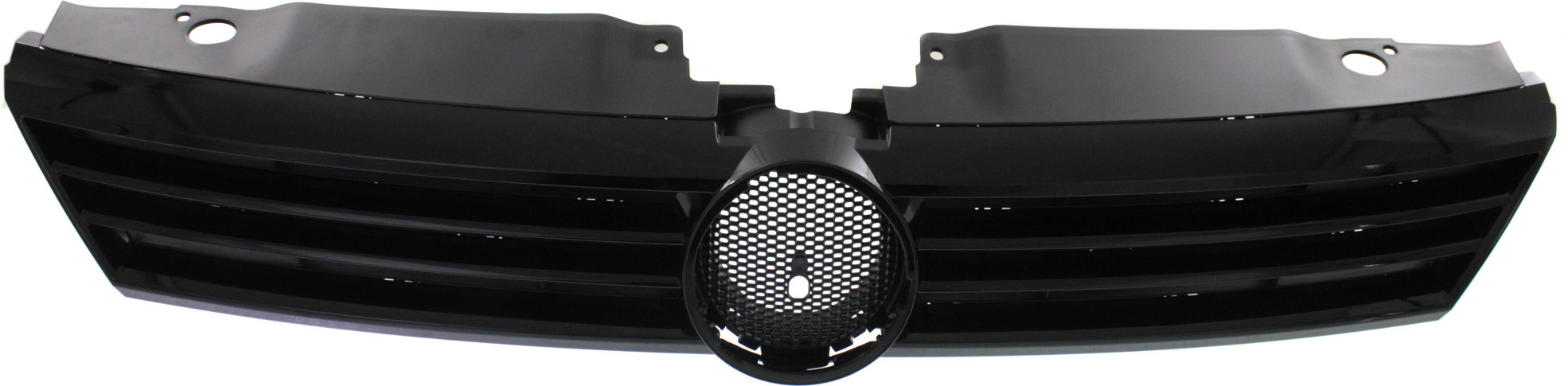 AM JETTA 11-14 GRILLE Textured Gray Shell and Insert w Black Molding Exc. GLI Hybrid Model Sedan CAPA SKU REPV070120Q Partslink VW1200151C OEM 5C6853651QWA