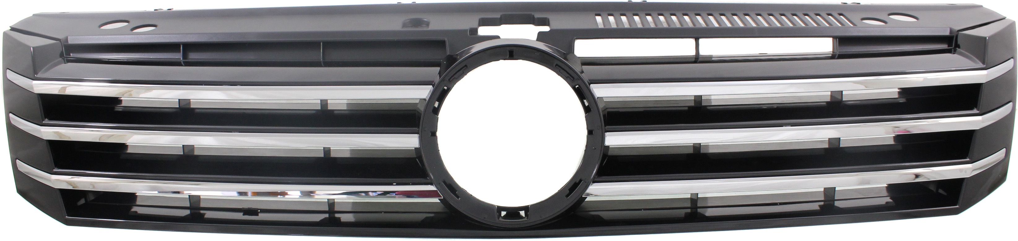 AM PASSAT 12-15 GRILLE Painted Black Shell and Insert w o 4 Vertical Chrome Molding CAPA SKU REPV070123Q Partslink VW1200153C OEM 561853651COQE