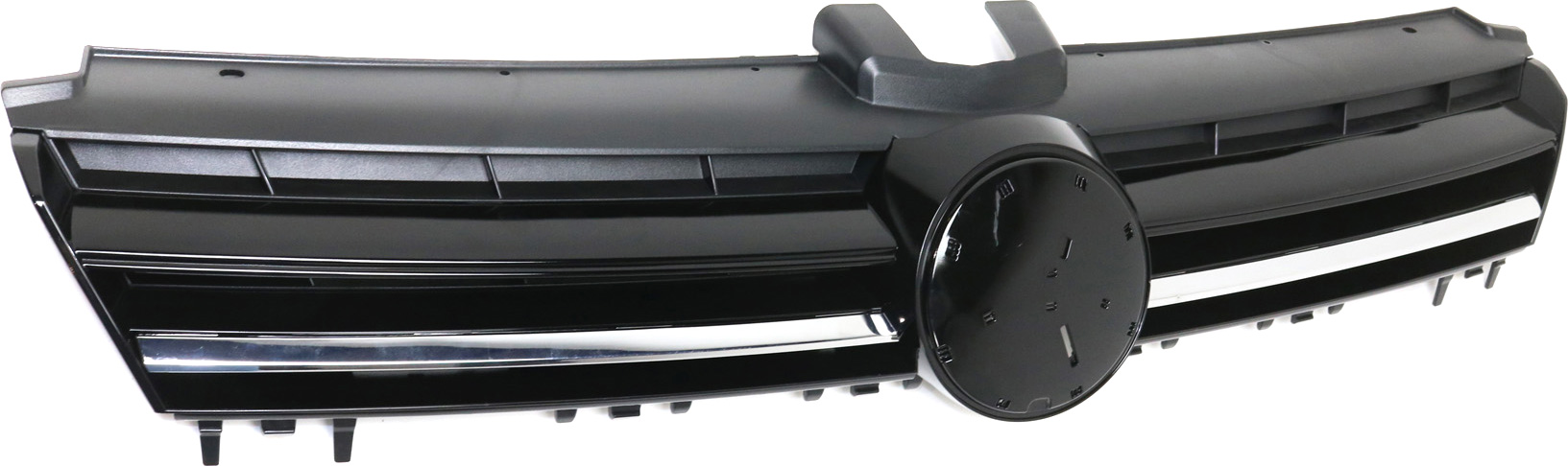 AM GOLF GOLF SPORTWAGEN 15-17 GRILLE Textured Black Shell and Insert w Chrome Molding and HID Lights SKU REPV070127 Partslink VW1200162 OEM 5G0853651AZLL 5GM853651ZLL