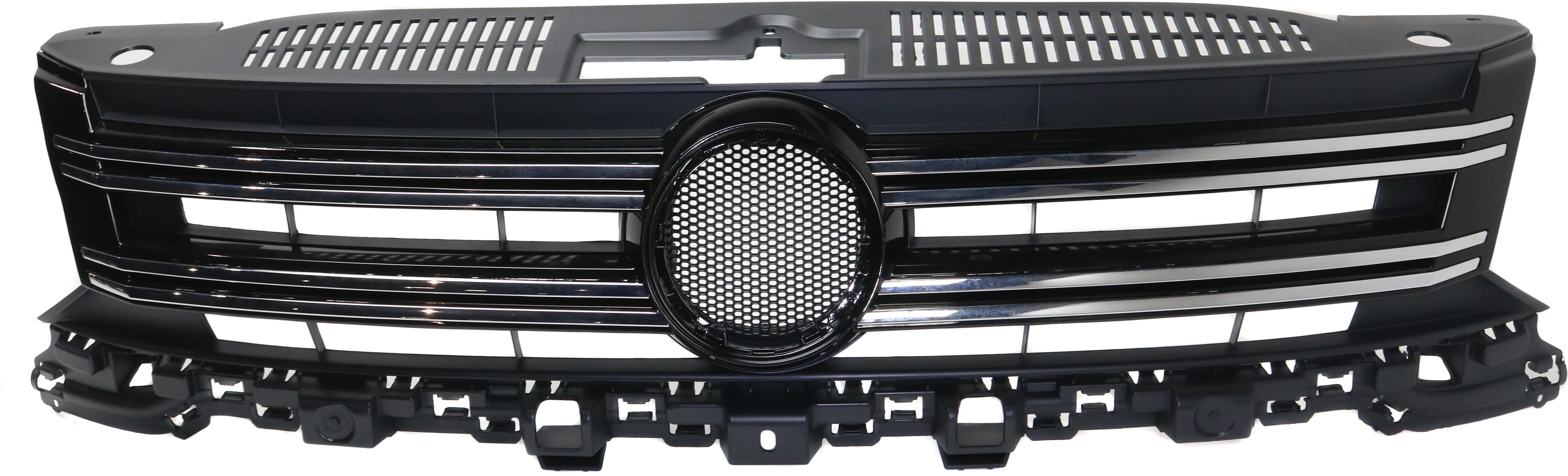 AM TIGUAN 12-17 TIGUAN LIMITED 17-18 GRILLE Textured Black Shell and Insert w Chrome Molding SKU REPV070128 Partslink VW1200160 OEM 5N0853651J9B9