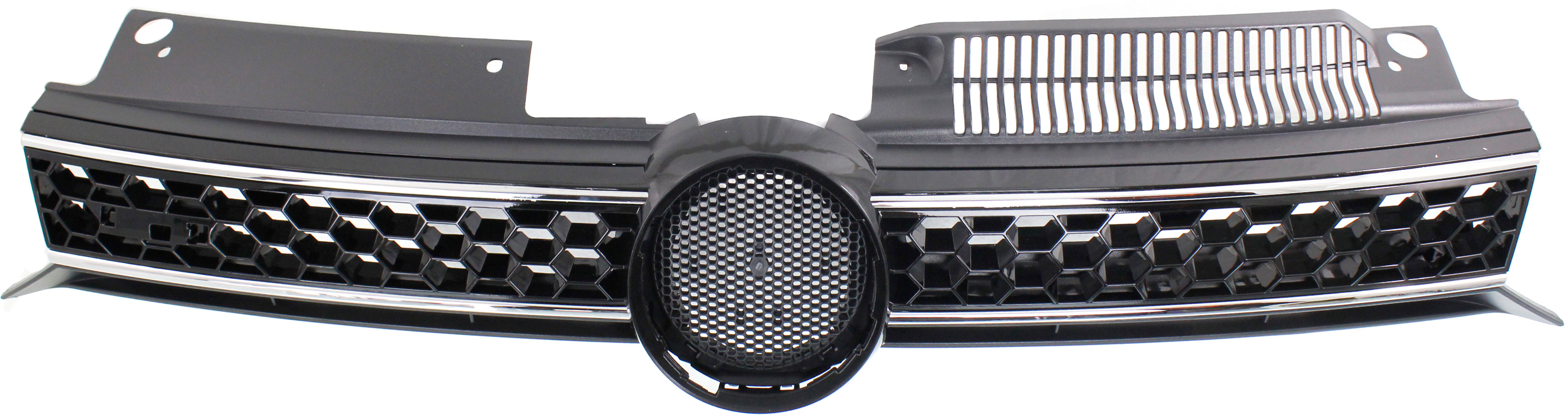 AM GTI 10-14 GRILLE Black Insert w Chrome Molding SKU REPV070130 Partslink VW1200159 OEM 5K0853651BGATL