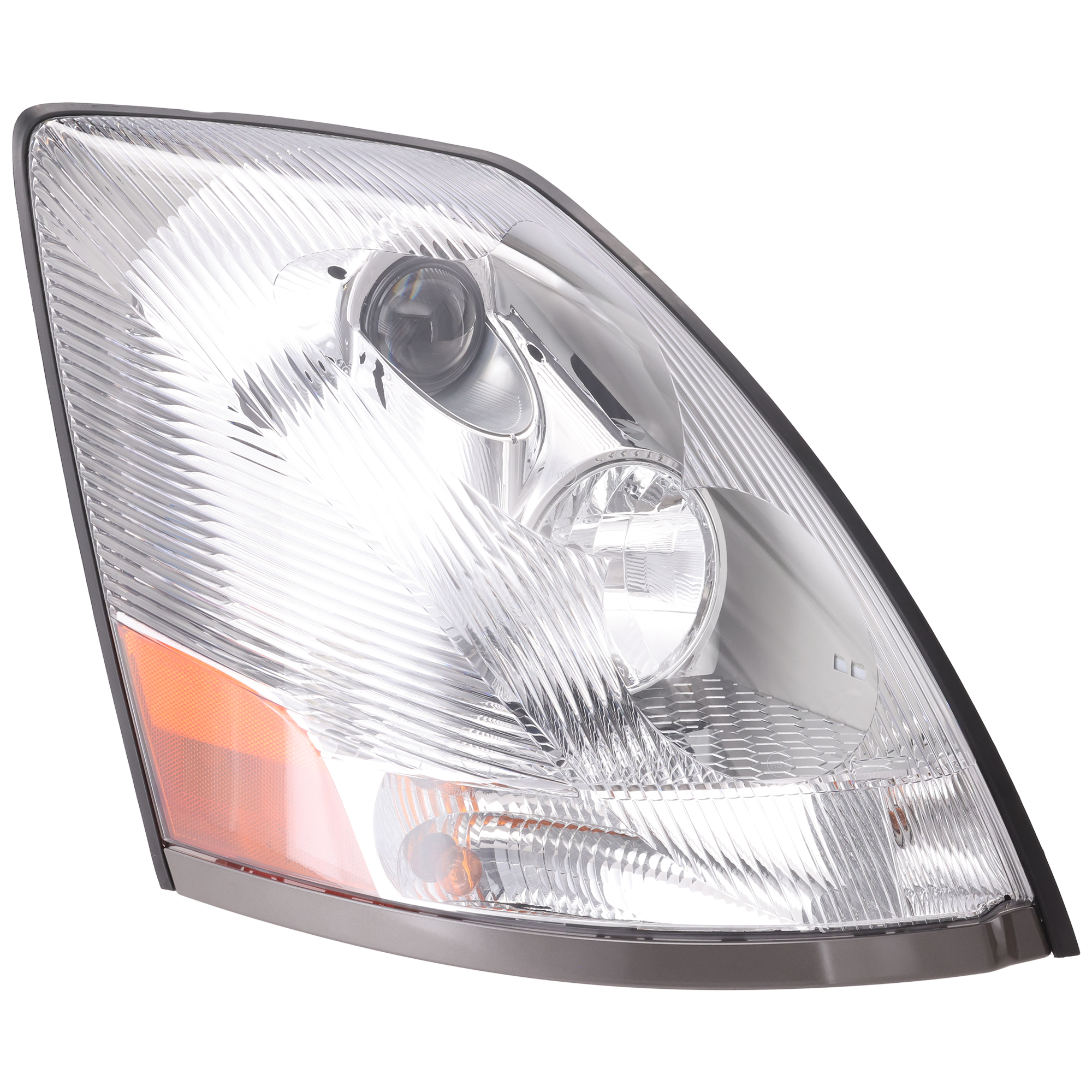 AM VOLVO HD VNL 04-15 HEAD LAMP RH Assembly Halogen Chrome Interior w Non Protruding Lens SKU REPV100307 HD OEM 82329592