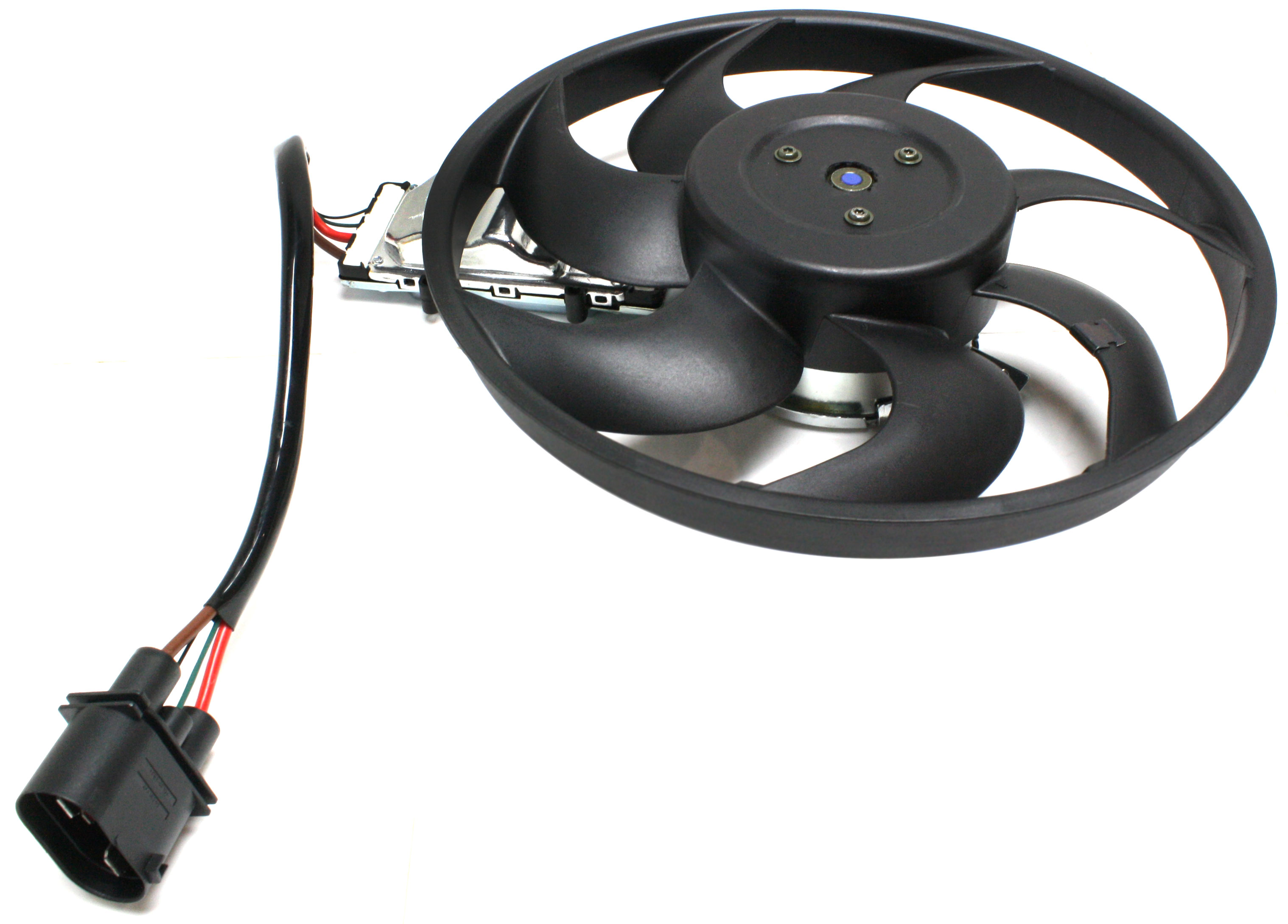 AM TOUAREG 04-10 Q7-07-15 RADIATOR FAN BLADE MOTOR ASSY. LH w o Tow Pckg. w Control Module SKU REPV160903 OEM 7L0959455F