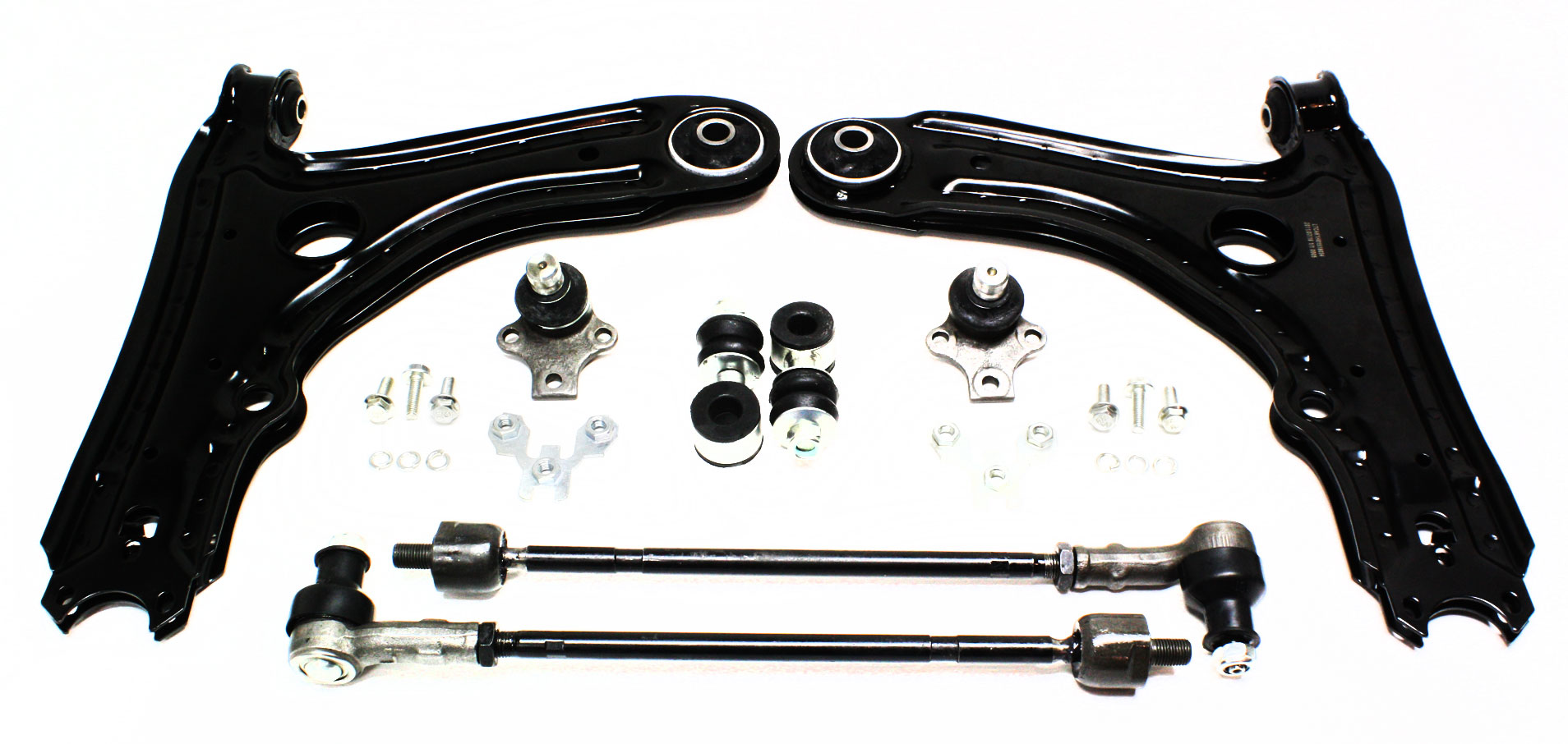 AM CABRIO 95-02 GOLF 93-99 FRONT CONTROL ARM KIT RH AND LH Lower 8 pc kit w Ball Joint Axle Assembly and Sway Bar Link SKU REPV281507 OEM 1H0407151-357407365-1H0422803