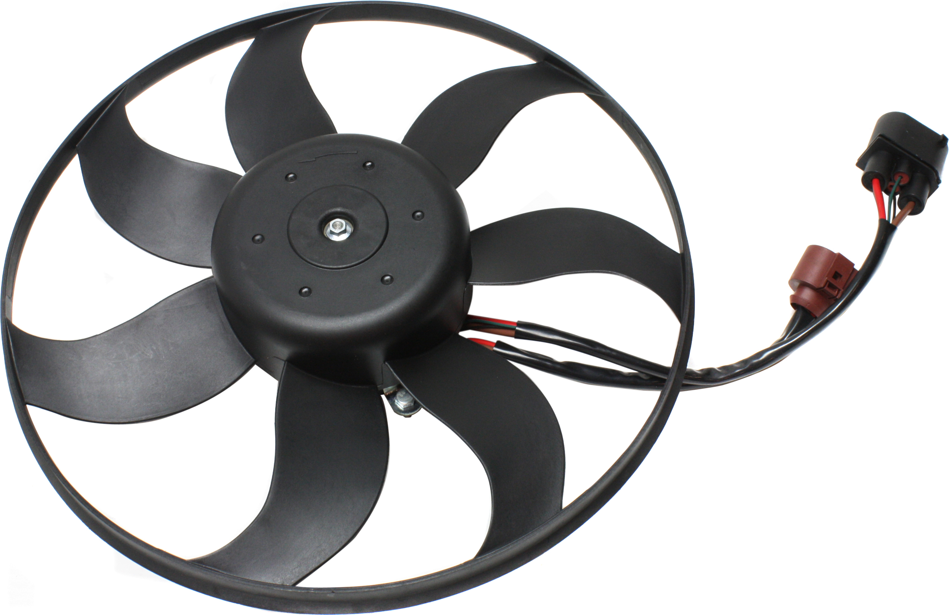 AM JETTA 05-06-09-09 AUXILIARY FAN BLADE MOTOR ASSY. LH 150W 295mm Dia. 2 Pin SKU REPV318401 Partslink VW3117116 OEM 1K0949455FR