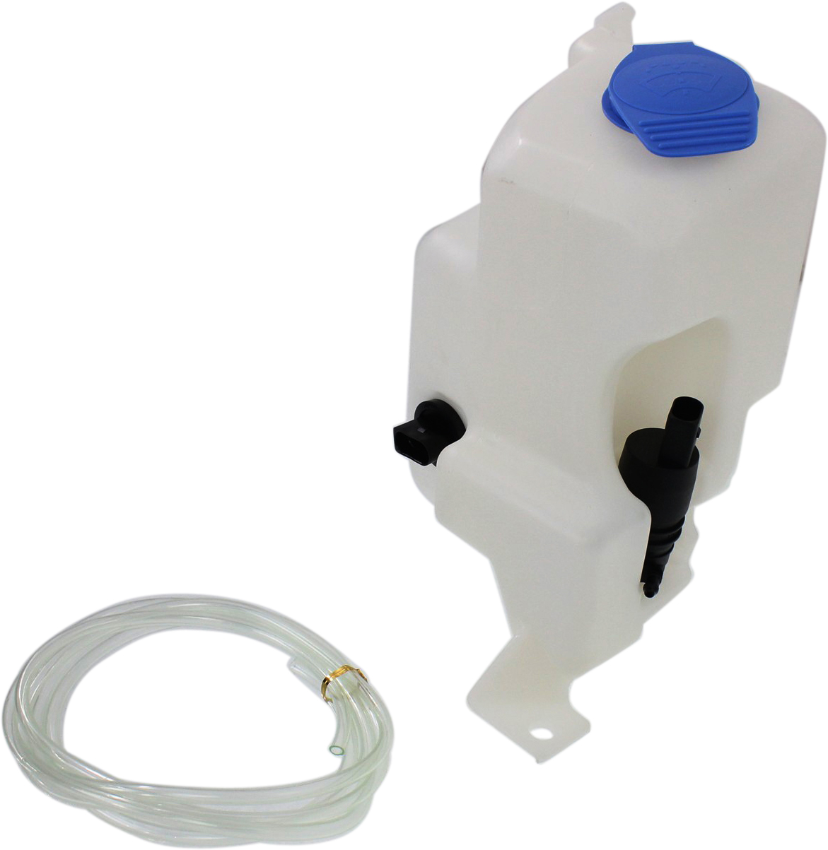 AM GOLF 99-10 WASHER RESERVOIR Assy w Pump Cap and Sensor Hole Brazil Built Germany Built Vehicle R32 Model SKU REPV370512 Partslink VW1288115 OEM 1J0955453P PFM