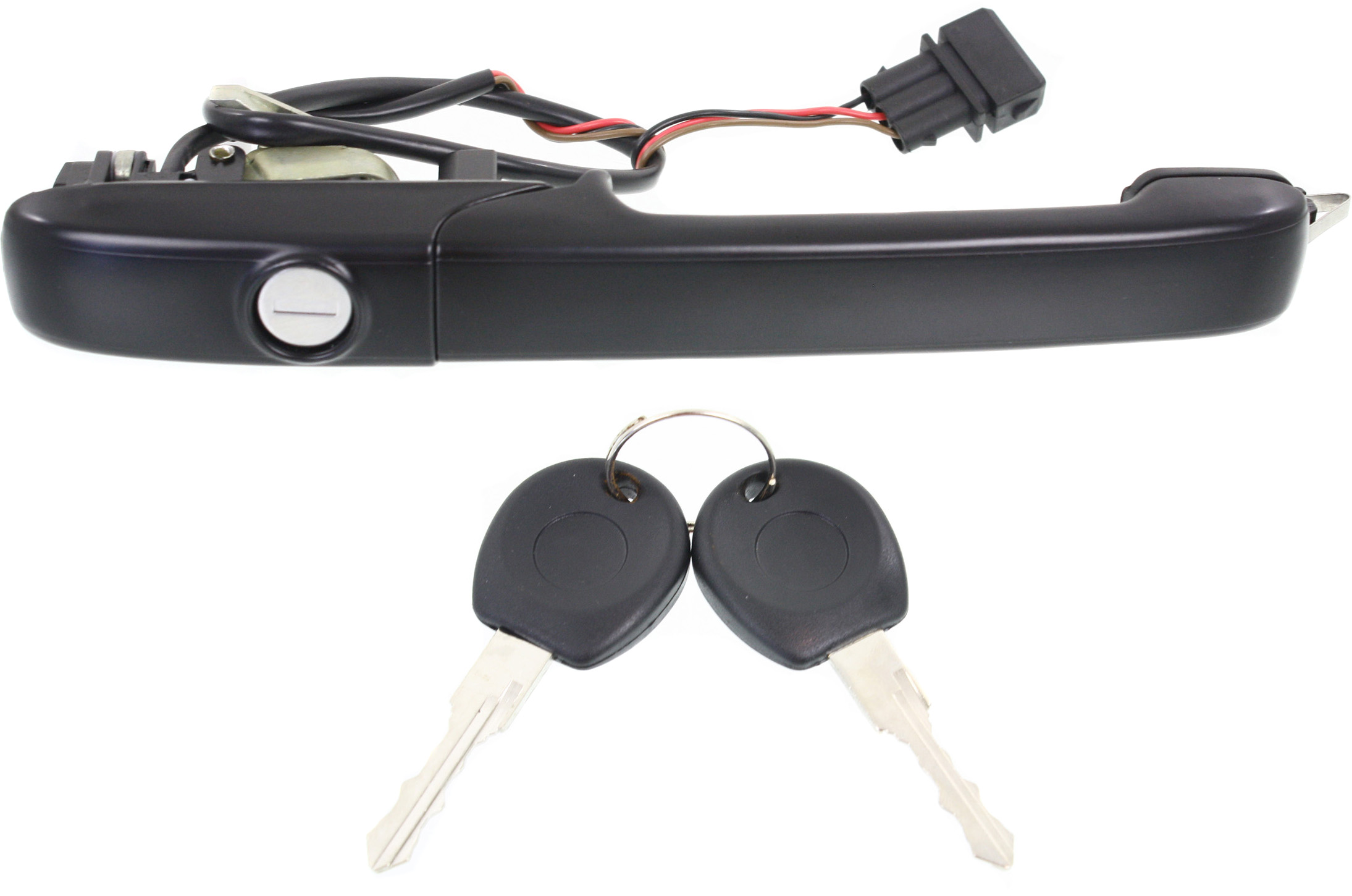 AM PASSAT 94-97 FRONT EXTERIOR DOOR HANDLE LH Textured Black Plastic+Metal w Power Lock 4th Gen. SKU REPV462144 OEM 3A0837207C
