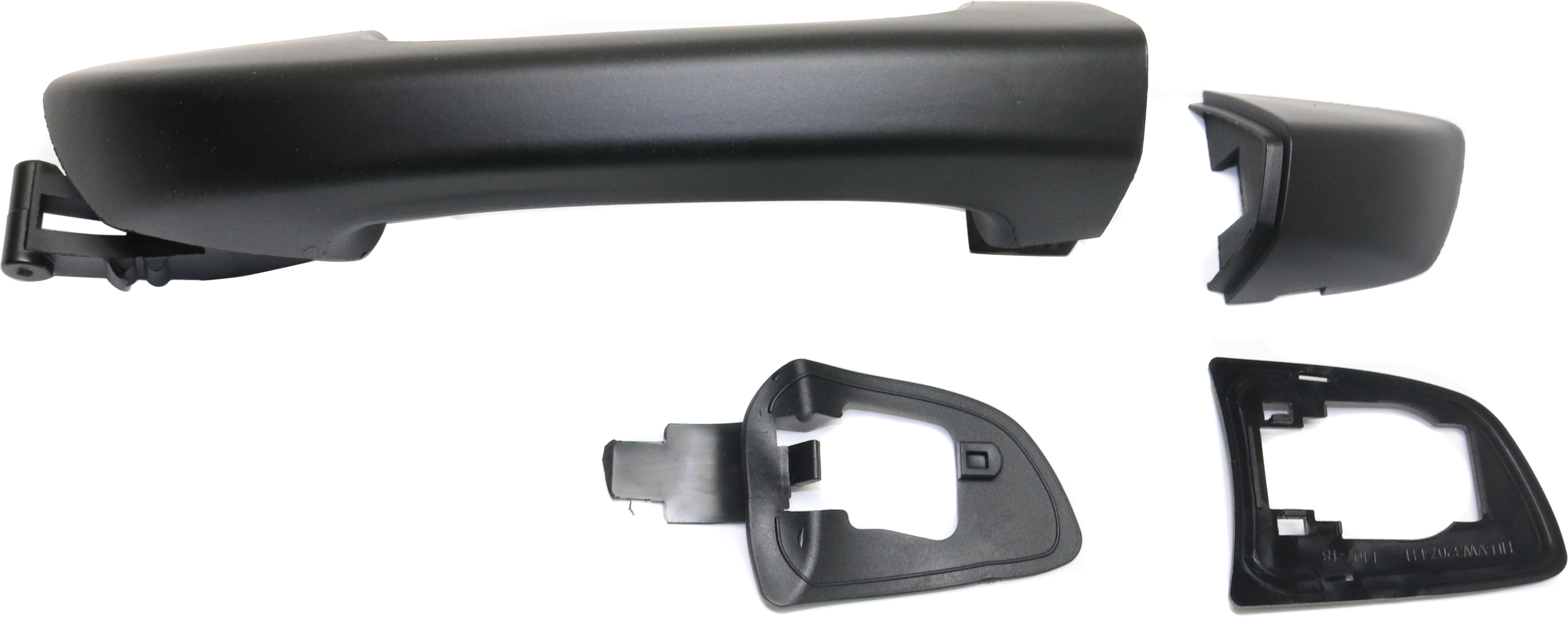 AM GOLF GTI 10-14 FRONT EXTERIOR DOOR HANDLE LH Primed Black Handle Cover Small Plastic w o Keyhole SKU REPV462154K OEM 1K8837206GRU 1K8837879GRU