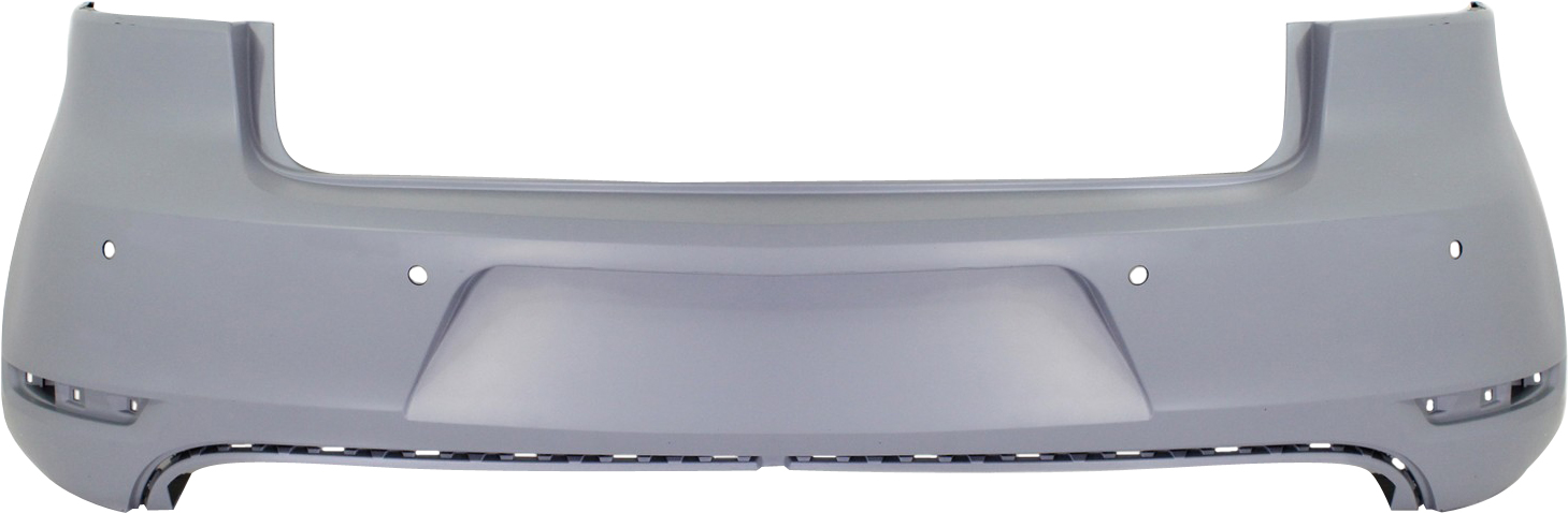 AM GOLF GTI 10-14 REAR BUMPER COVER Primed w Park Assist Sensor Holes Hatchback SKU REPV760104P Partslink VW1100184 OEM 5K6807417HGRU