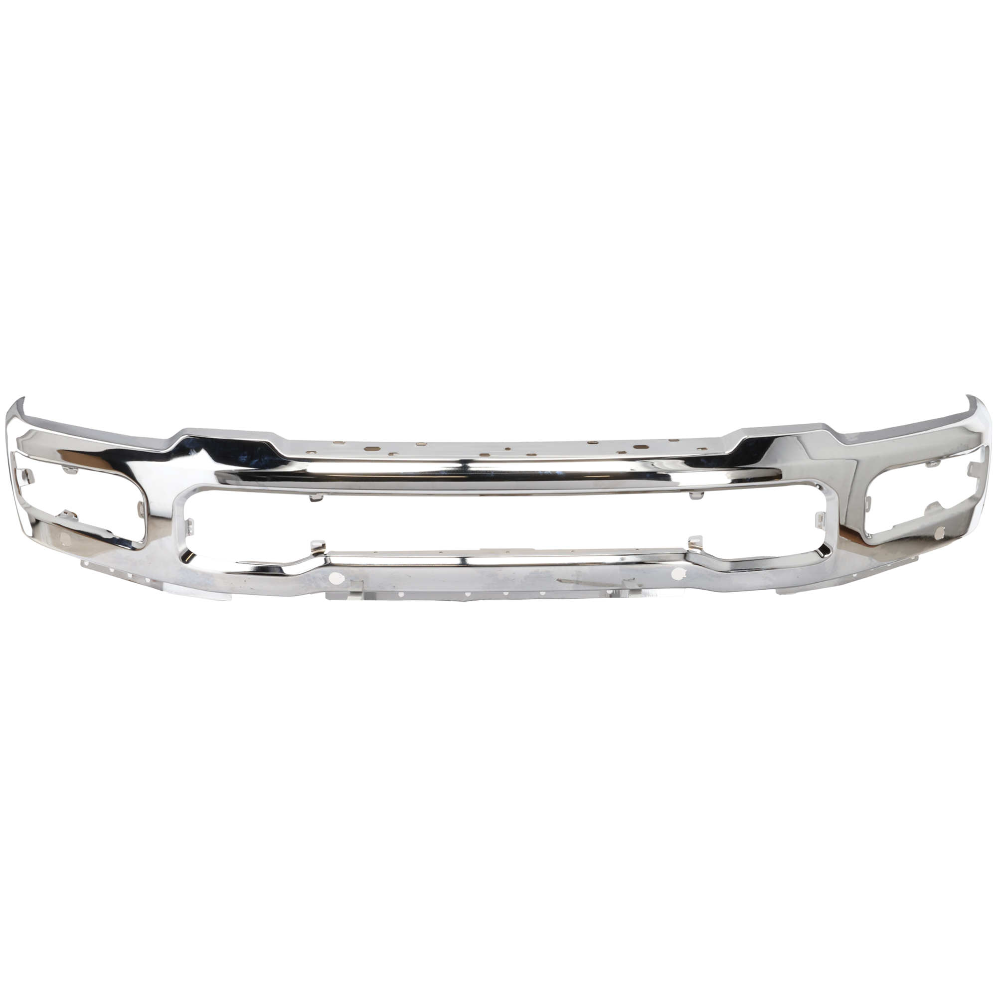 AM F 250-350 SUPER DUTY 23-24 FRONT BUMPER Face Bar Chrome Crew Cab Pickup w Adaptive Cruise Control Fog Light Holes and Sensor w o Wheel Molding SKU RF01010078 Partslink FO1002480 OEM PC3Z17757GA