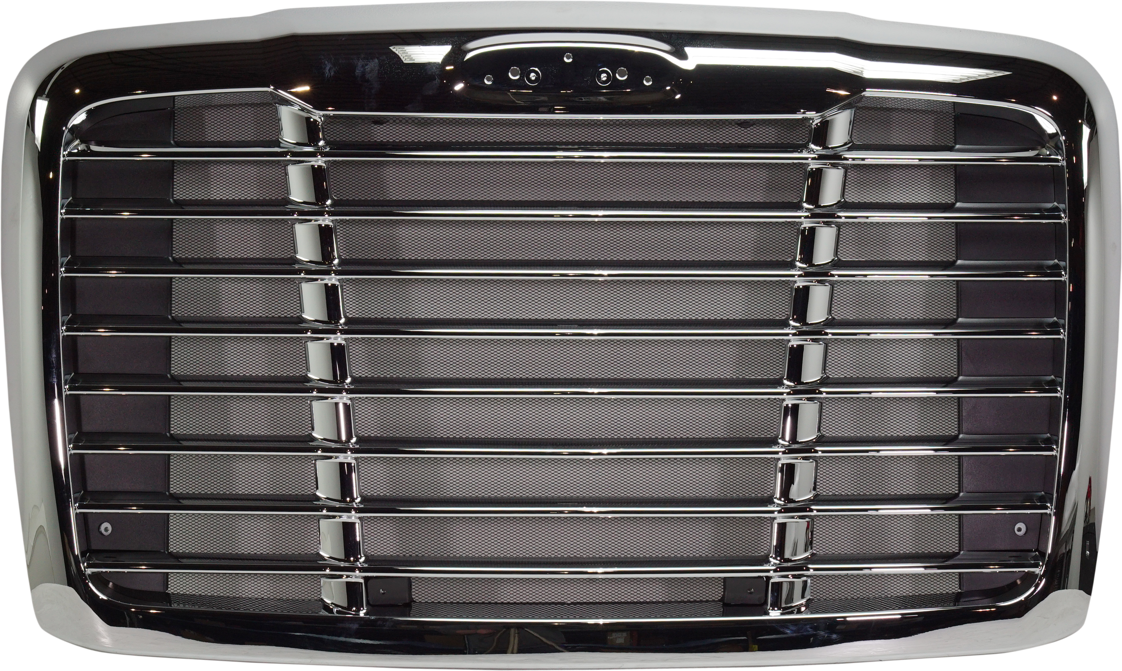 AM FREIGHTLINER CASCADIA 08-17 GRILLE Chrome Horizontal Bar Insert w Bug Screen SKU RF07010030 HD OEM 1716026000