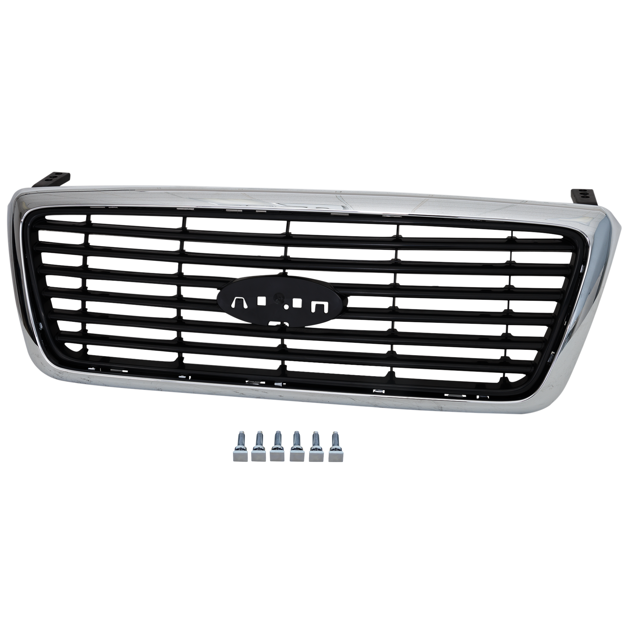 AM F150-08-08 GRILLE Chrome Shell and Painted Black Insert Limited Model SKU RF07010088 Partslink FO1200534 OEM 8L3Z8200BPTM
