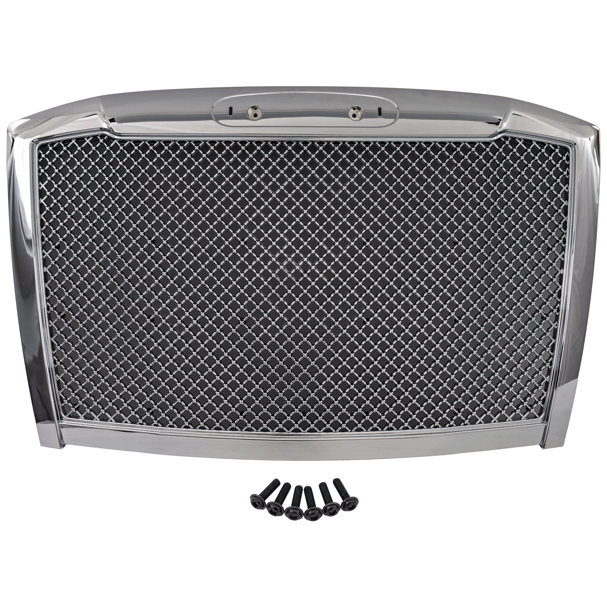 AM FREIGHTLINER CASCADIA 17-23 GRILLE P4 Model Mesh Insert Chrome Shell and Insert w Bug Screen and Mounting Hardware SKU RF07010145 HD OEM Heavy Duty