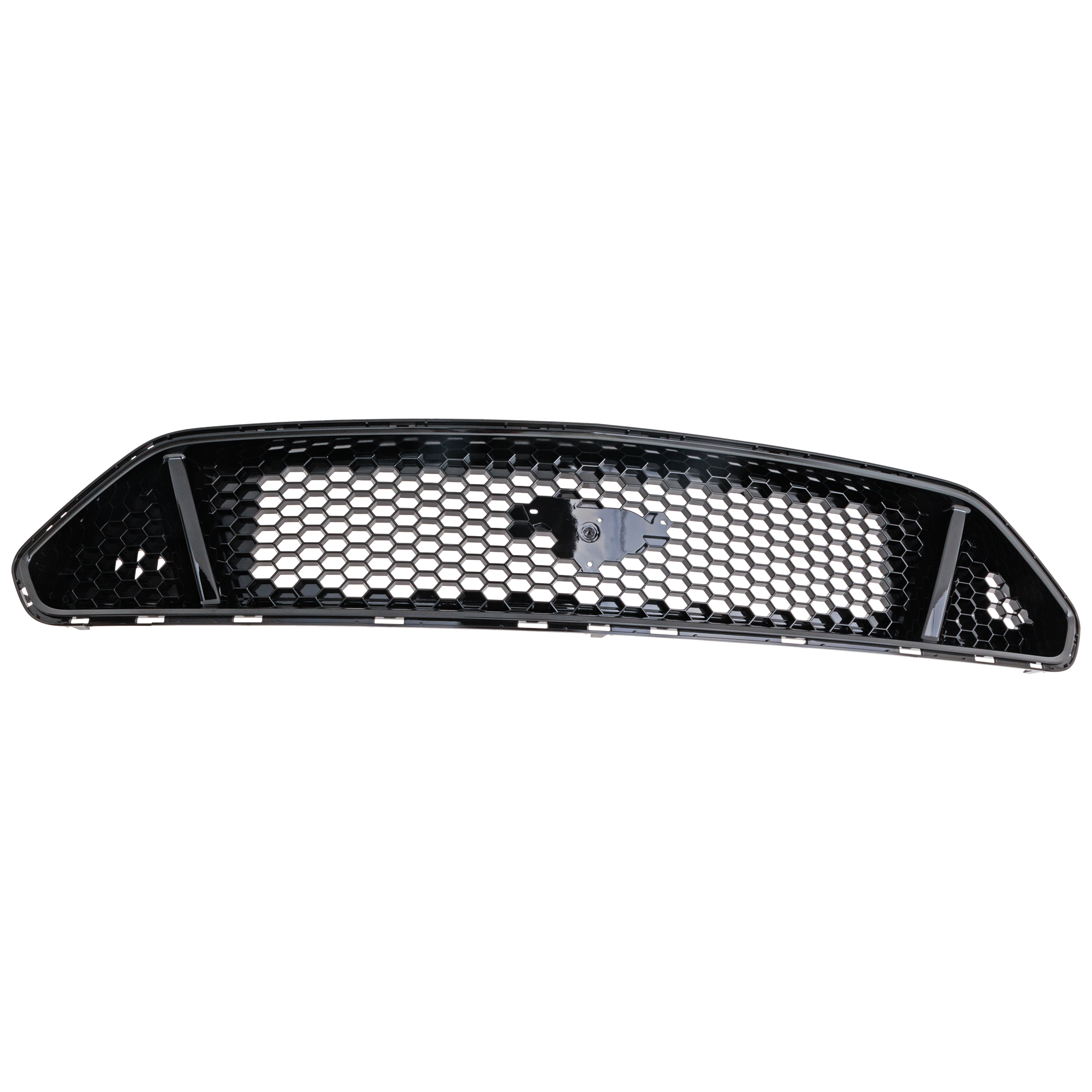 AM MUSTANG 19-23 GRILLE Gloss Black Shell and Insert GT GT Premium Model w o California Special Package From 3-12-19 Convertible Coupe SKU RF07010155 Partslink FO1200692 OEM JR3Z8200DE