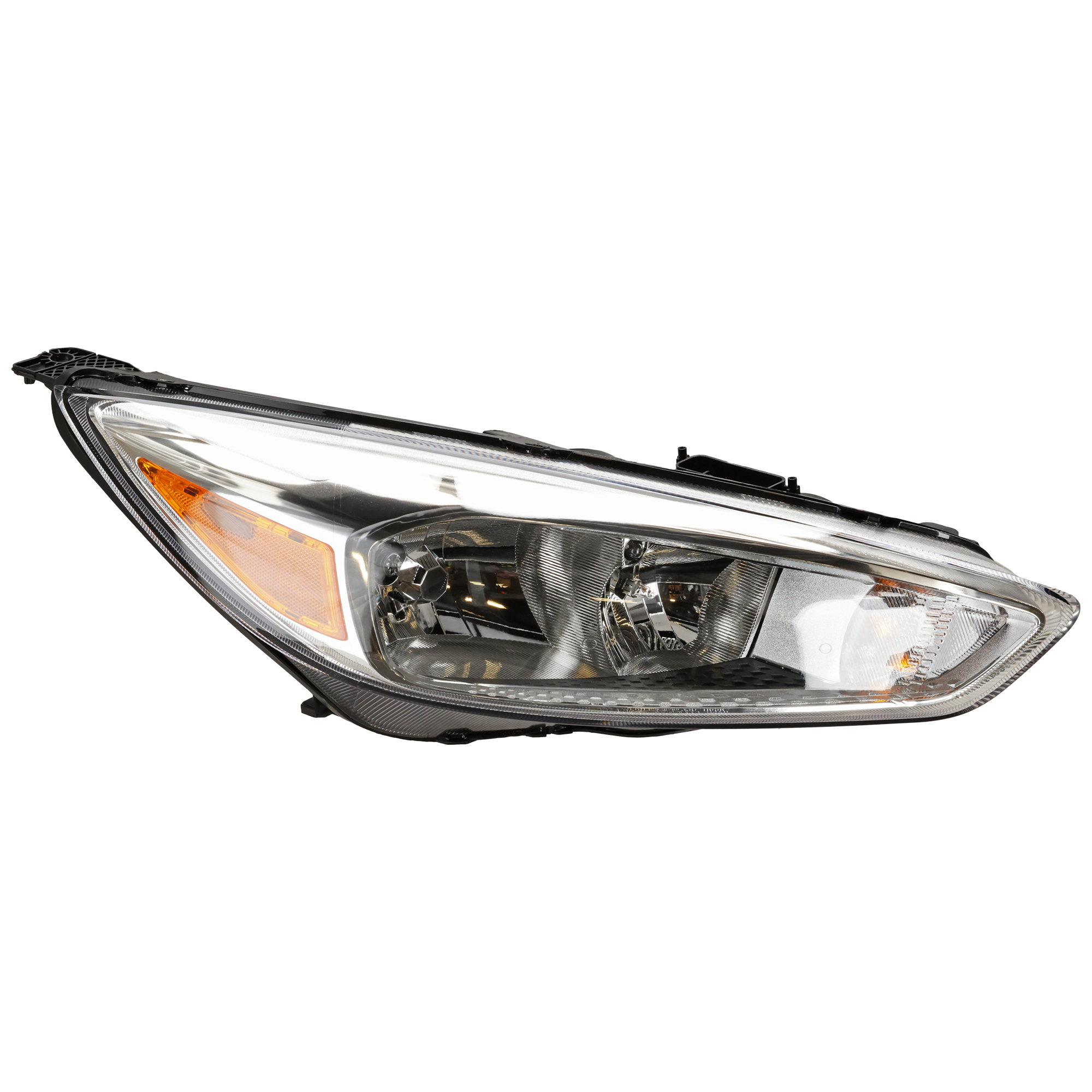 AM FOCUS 15-18 HEAD LAMP RH Assembly Halogen S SE SEL Titanium Models Chrome Interior w o LED Daytime Running Light CAPA SKU RF10010025Q OEM F1EZ13008GS PFM