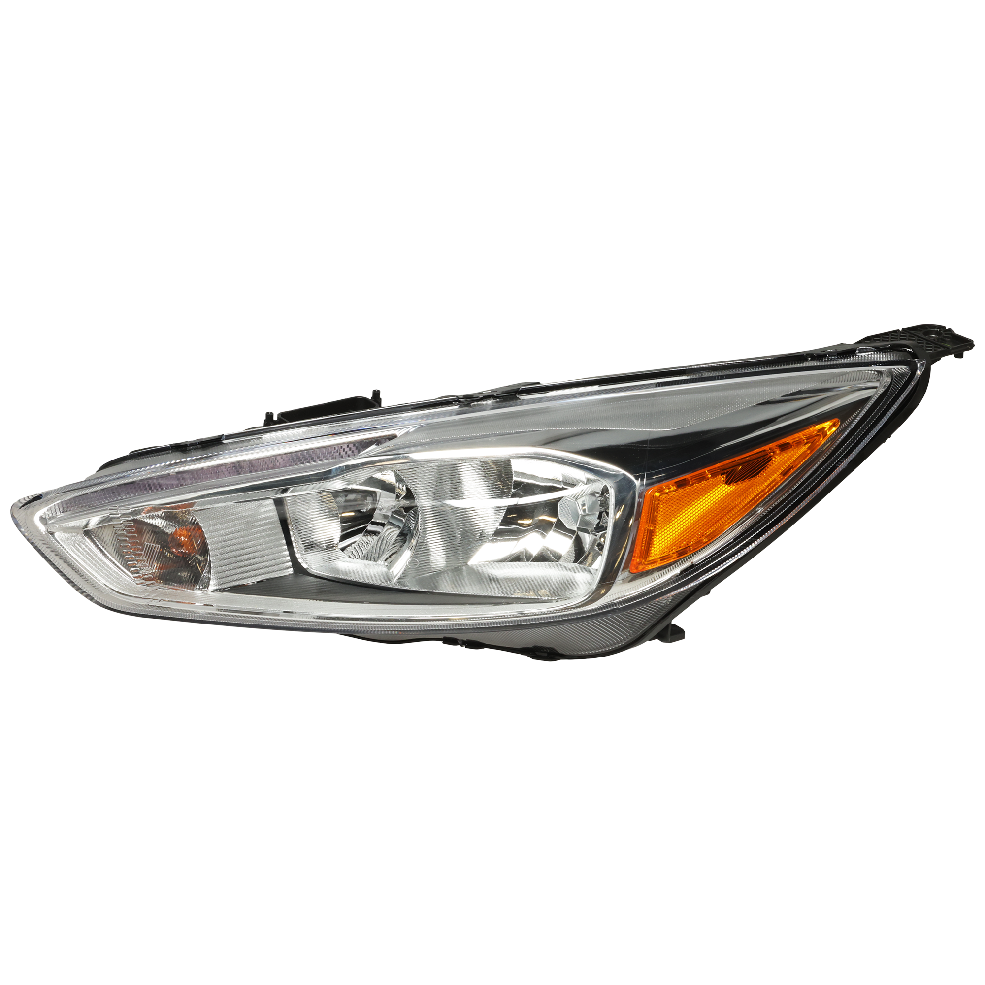 AM FOCUS 15-18 HEAD LAMP LH Assembly Halogen S SE SEL Titanium Models Chrome Interior w LED Daytime Running Light SKU RF10010030 OEM F1EZ13008GU PFM