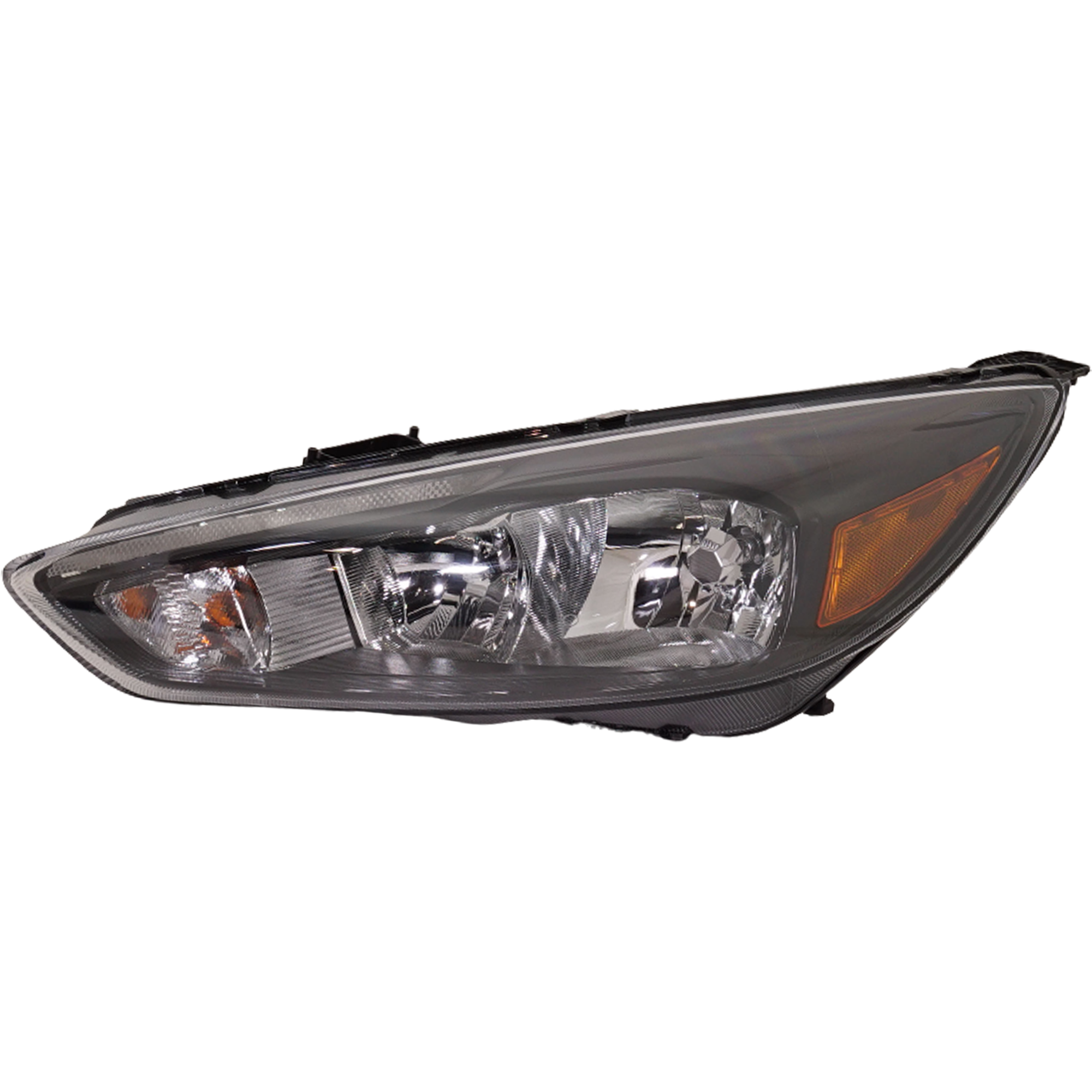 AM FOCUS 15-18 HEAD LAMP LH Assembly Halogen SE SEL ST Titanium Models Black Interior w LED Daytime Running Light CAPA SKU RF10010032Q OEM F1EZ13008GX PFM