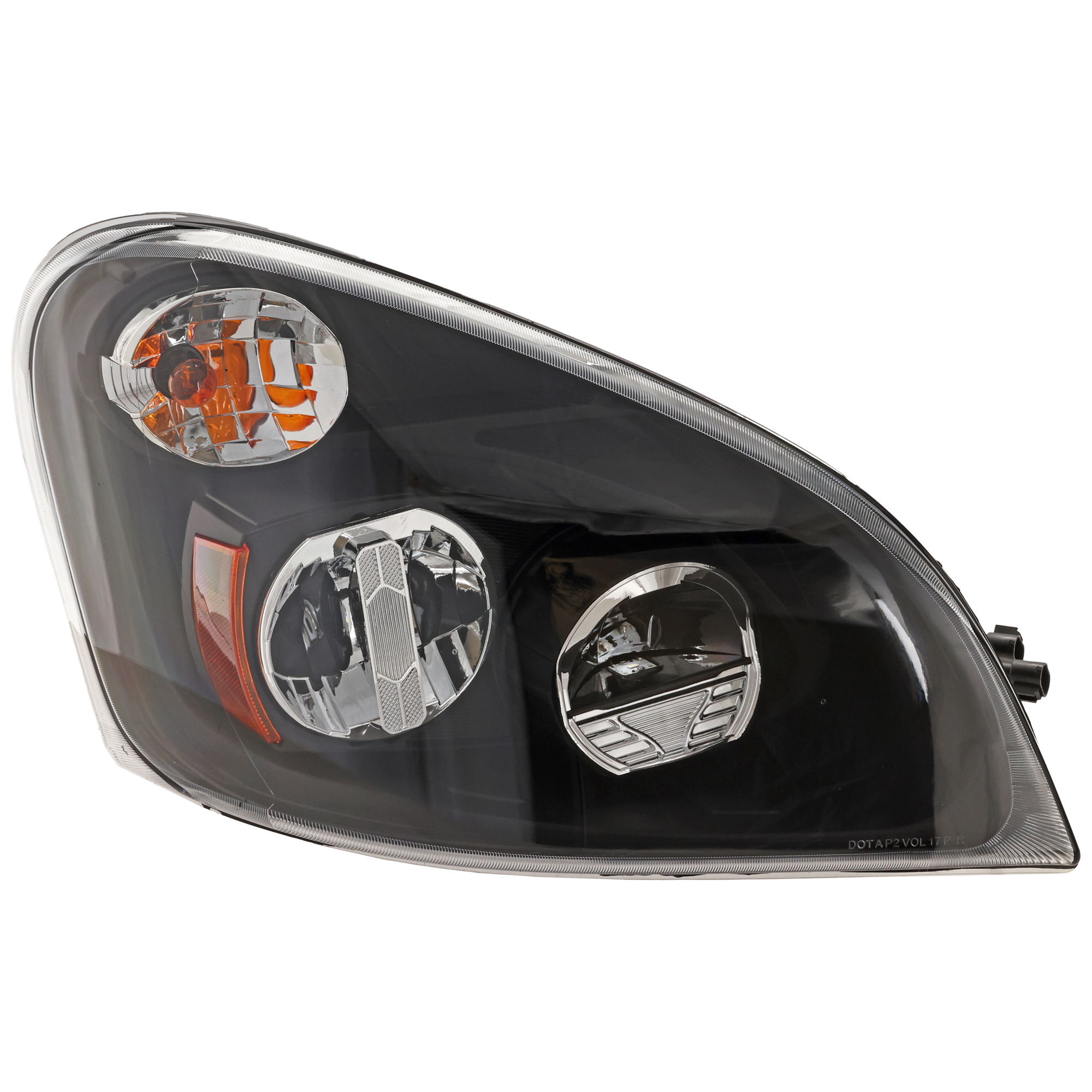 AM FREIGHTLINER CASCADIA 08-17 HEAD LAMP RH Assembly LED Black Interior SKU RF10010075 HD OEM A6606166001