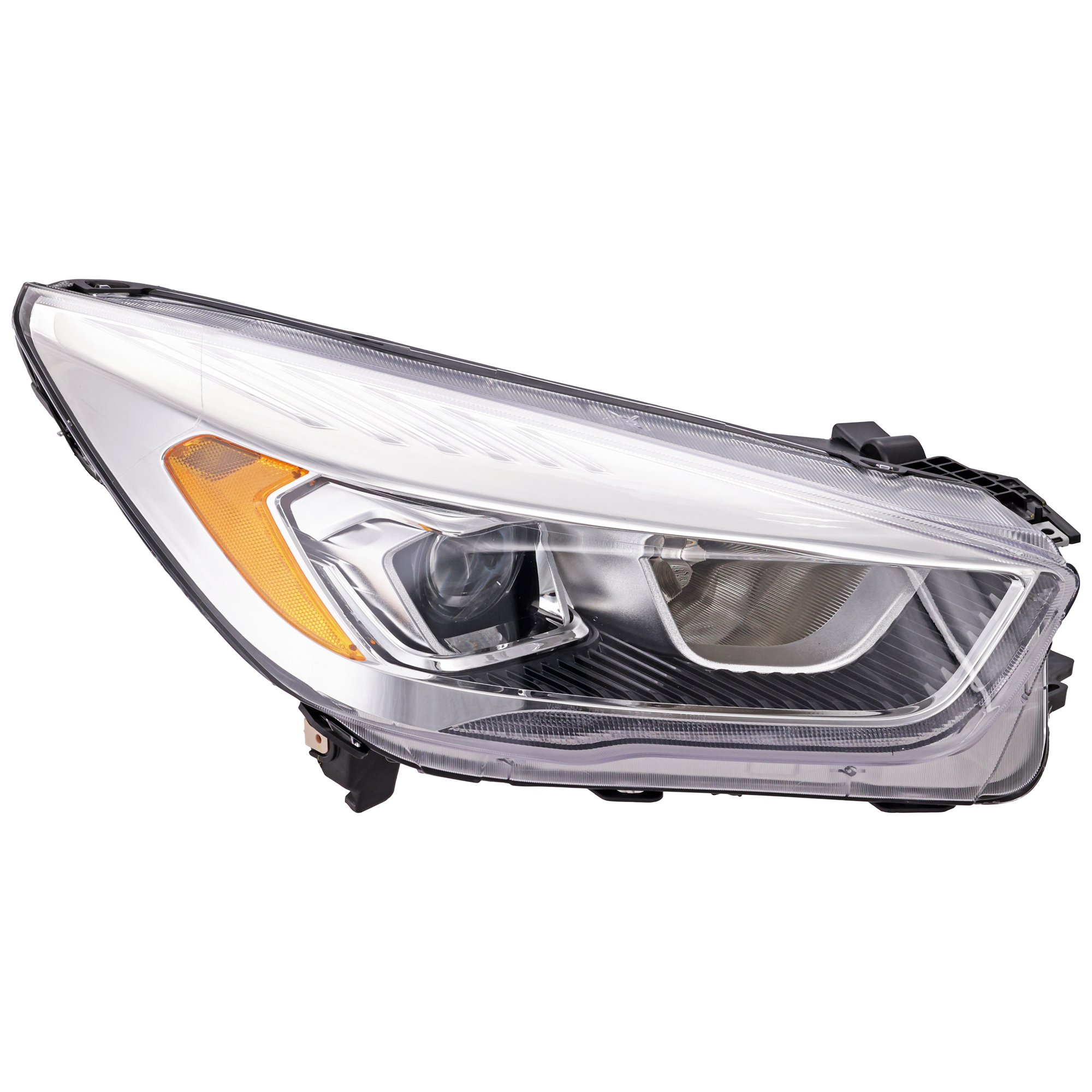 AM ESCAPE 17-19 HEAD LAMP RH Lens and Housing Halogen Chrome Interior w Signature Light CAPA SKU RF10010085Q Partslink FO2519133C OEM GJ5Z13008S