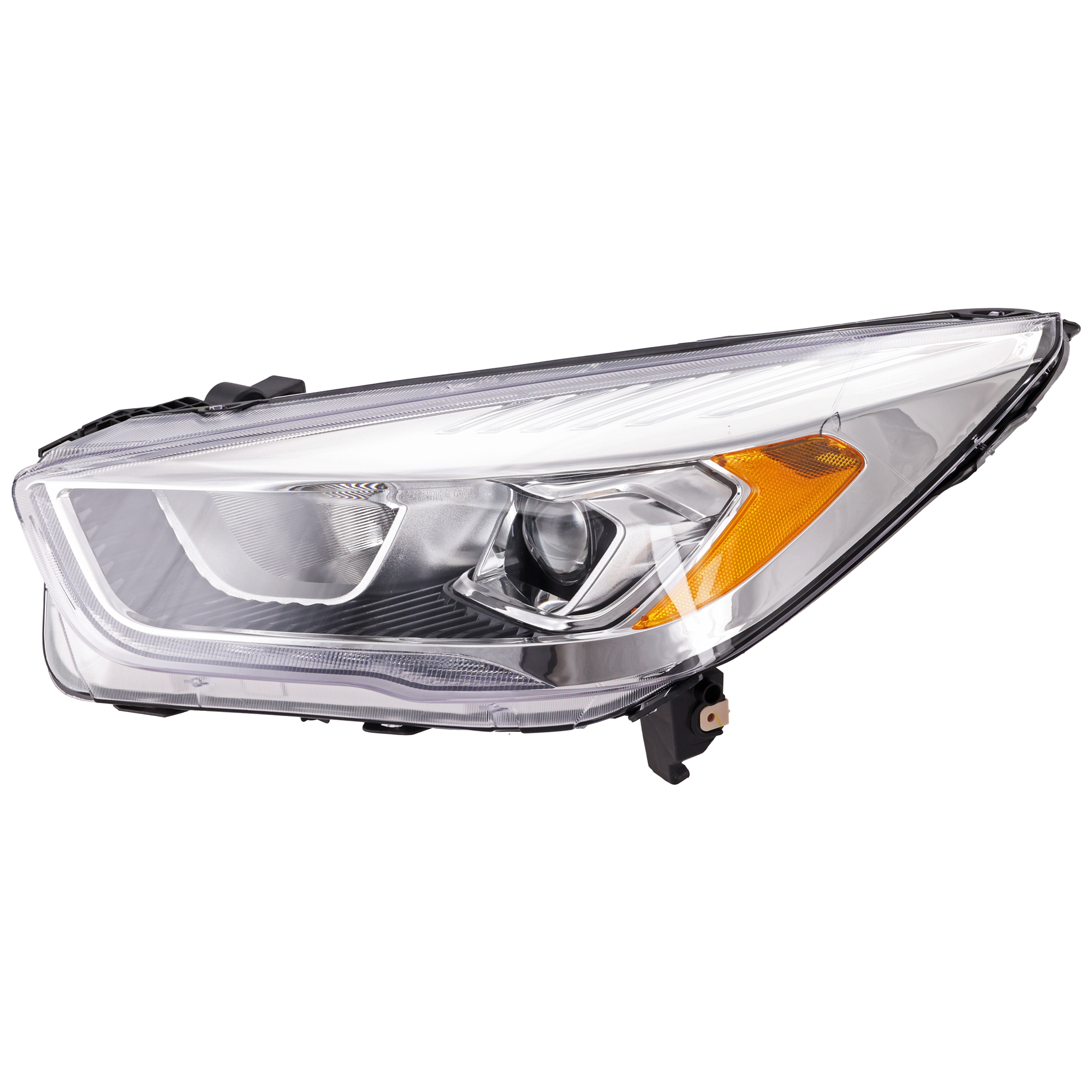 AM ESCAPE 17-19 HEAD LAMP LH Lens and Housing Halogen Chrome Interior w Signature Light CAPA SKU RF10010086Q Partslink FO2518133C OEM GJ5Z13008T
