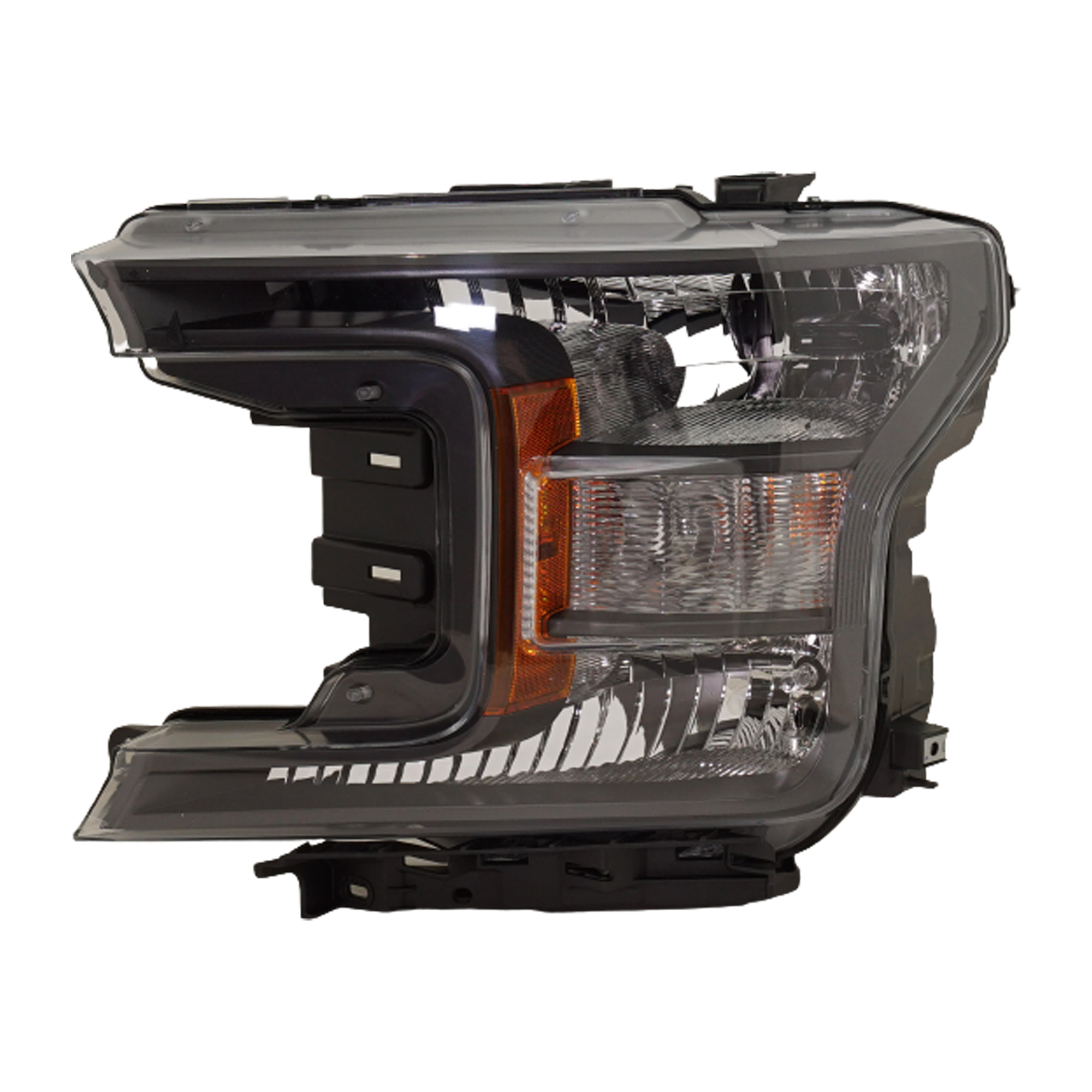 AM F 150 PICKUP 18-20 HEAD LAMP LH Assembly Halogen Crew Cab Extended Cab Lariat XLT Models w Black Appearance Package Standard Cab XL Model CAPA SKU RF10010120Q Partslink FO2502373C FO2518146C OEM KL3Z13008B