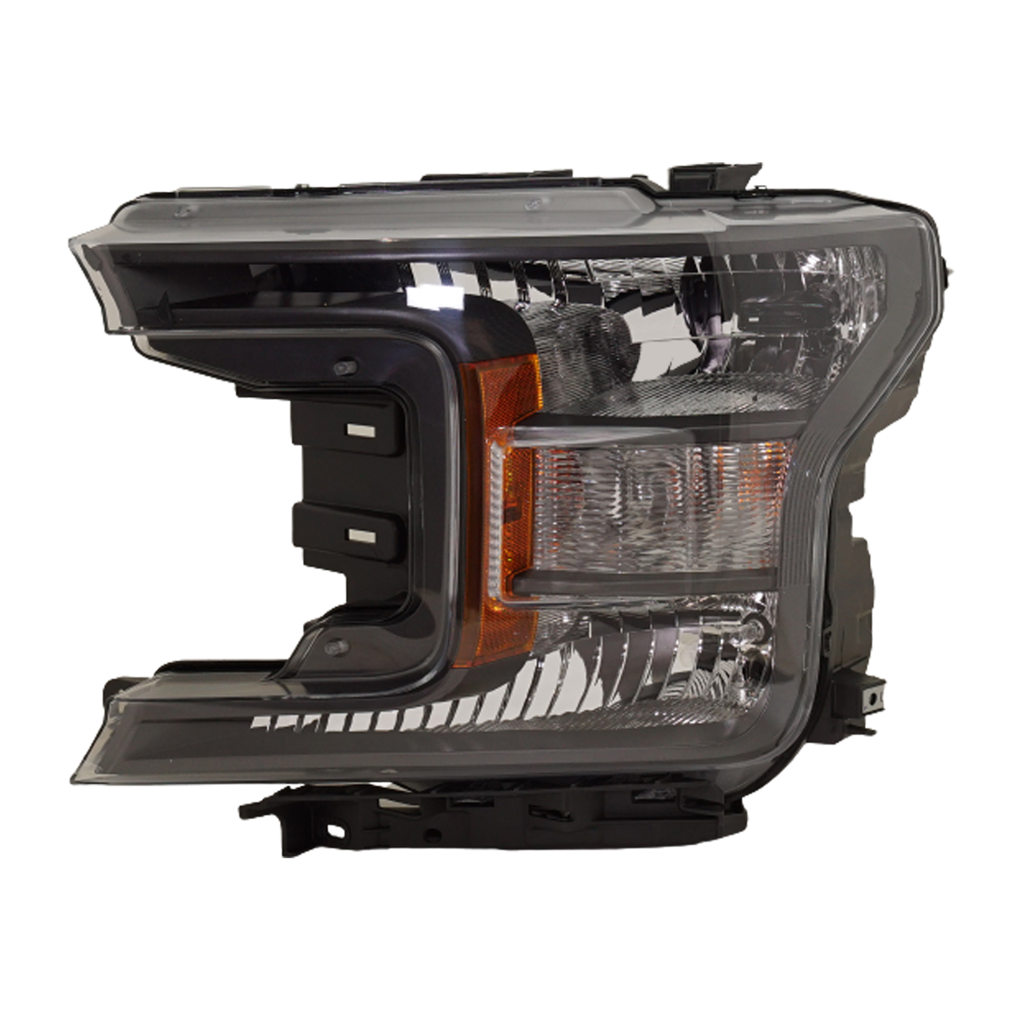 AM F 150 PICKUP 18-20 HEAD LAMP LH Assembly Halogen Crew Cab Extended Cab Lariat XLT Models w Black Appearance Package Standard Cab XL Model SKU RF10010120 Partslink FO2502373 FO2518146 OEM KL3Z13008B